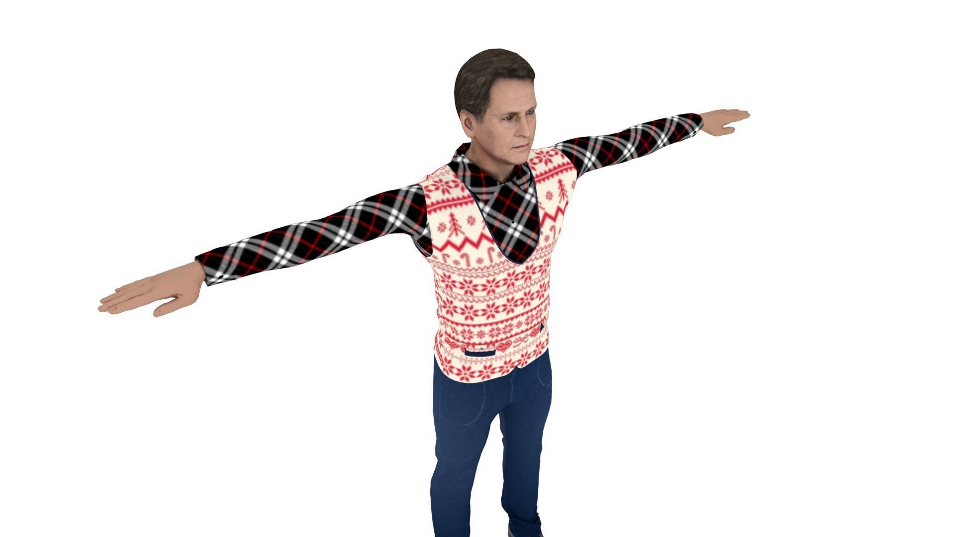 Realistic Character Man Low-poly 3D model_4