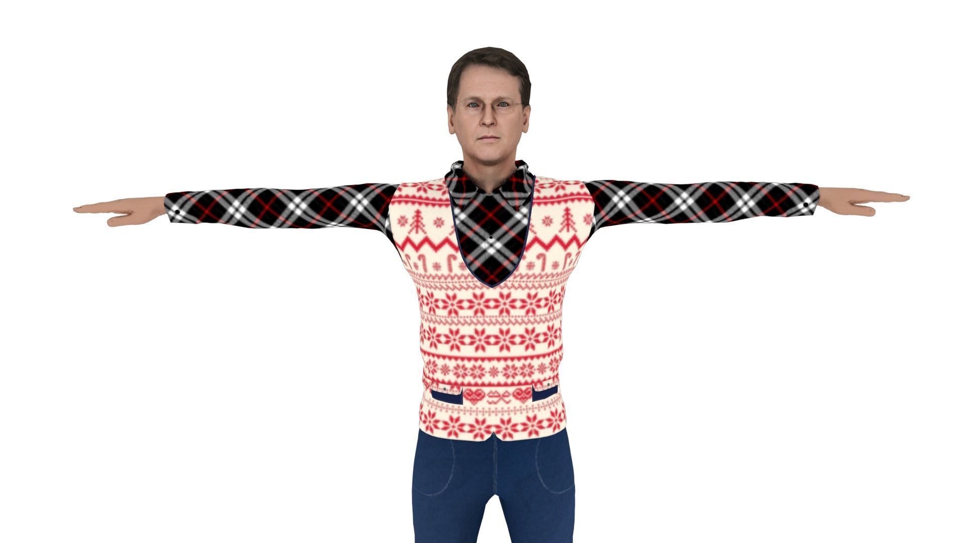 Realistic Character Man Low-poly 3D model_2