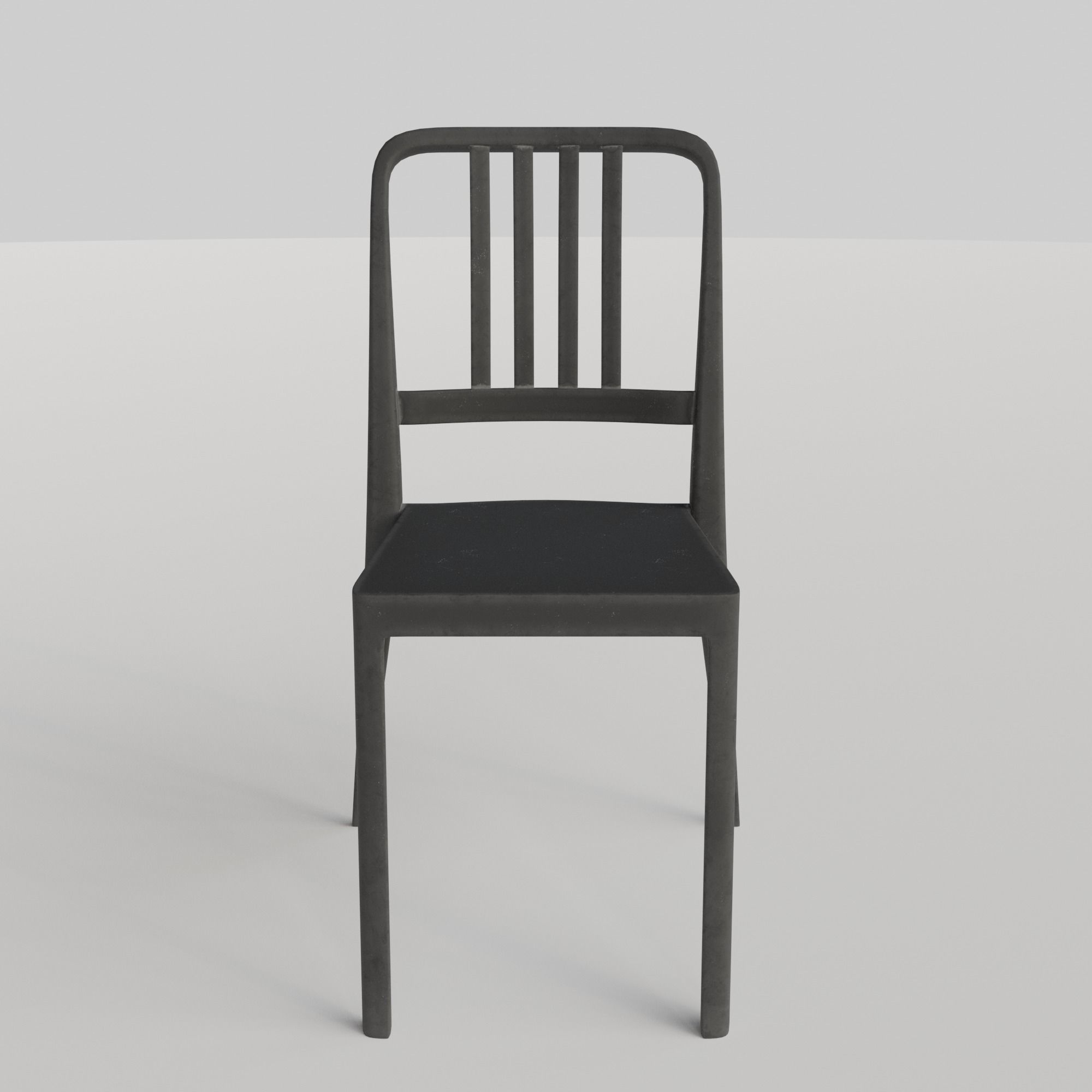 Stackable Plastic Chair Low-poly 3D model_10