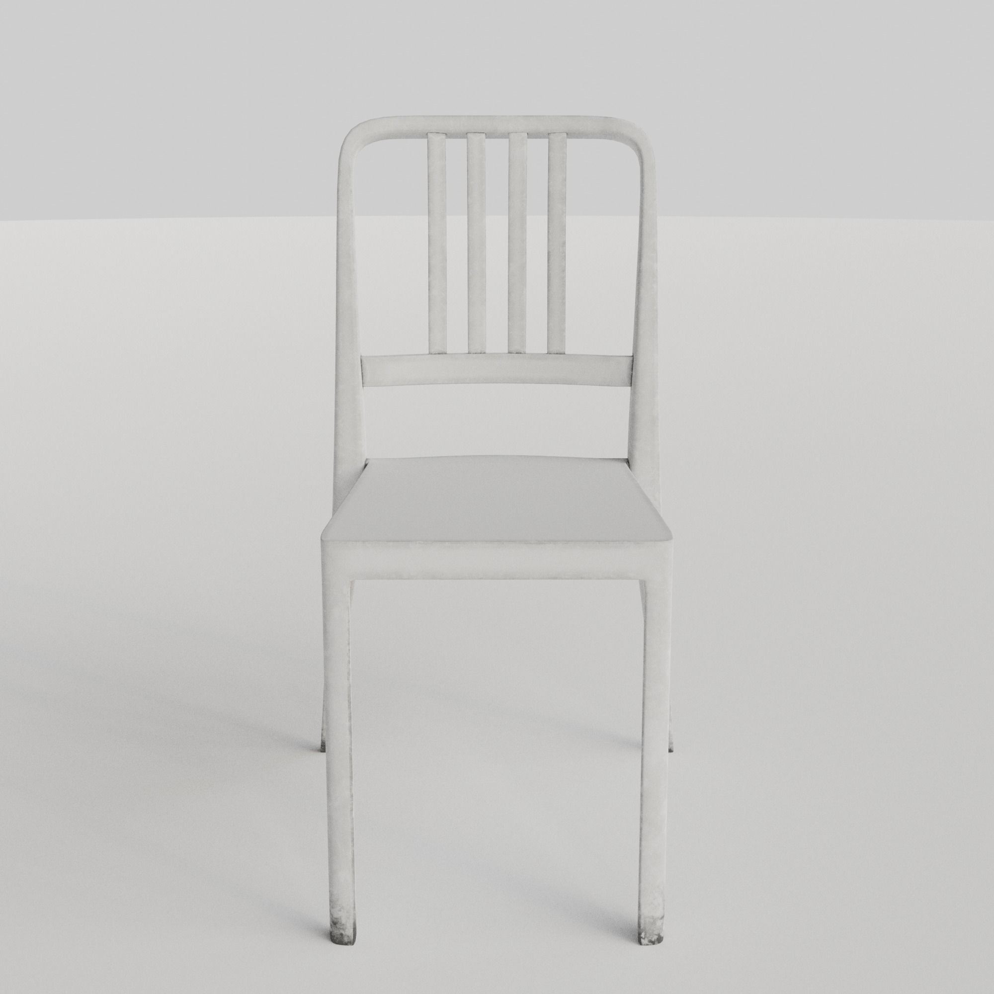 Stackable Plastic Chair Low-poly 3D model_15
