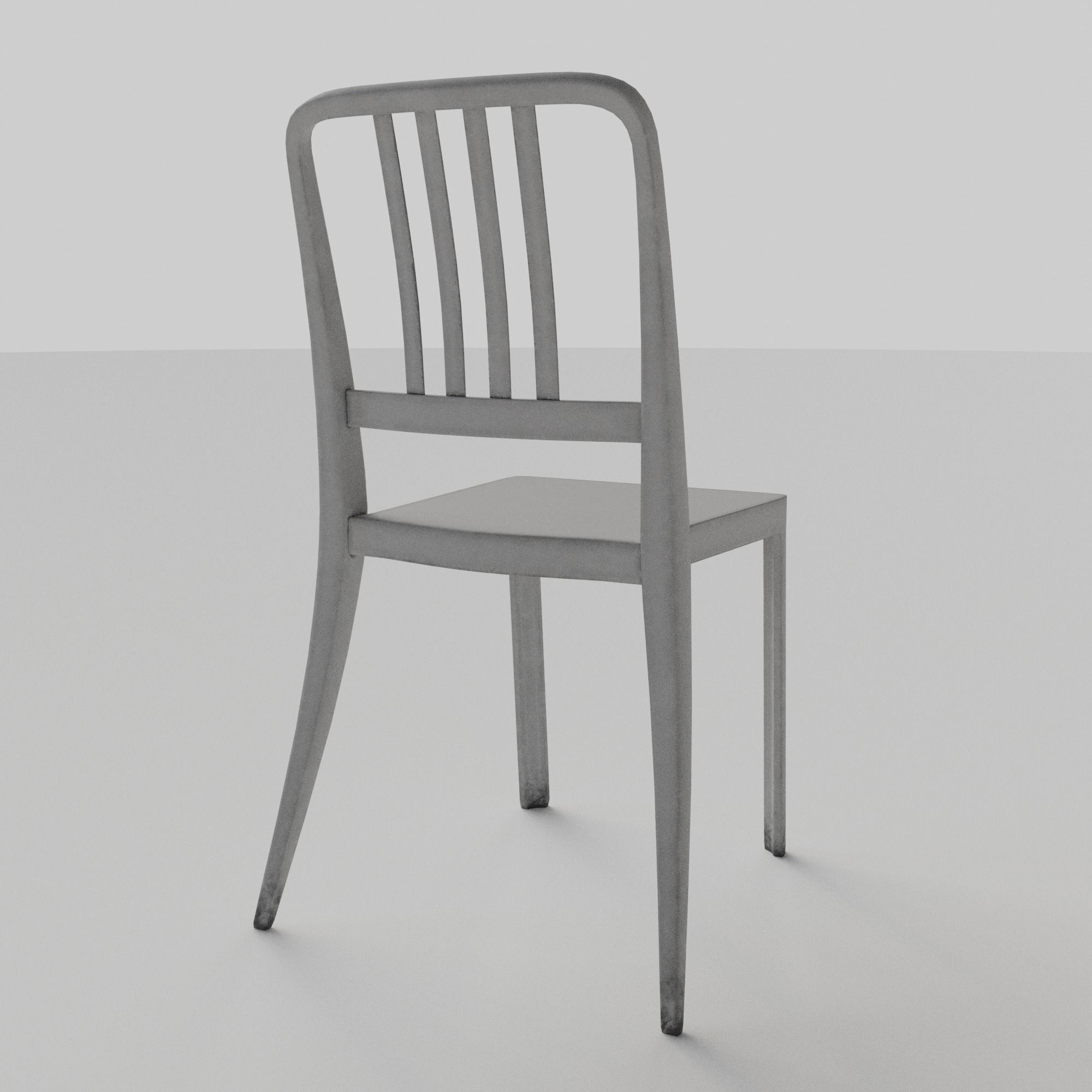 Stackable Plastic Chair Low-poly 3D model_19
