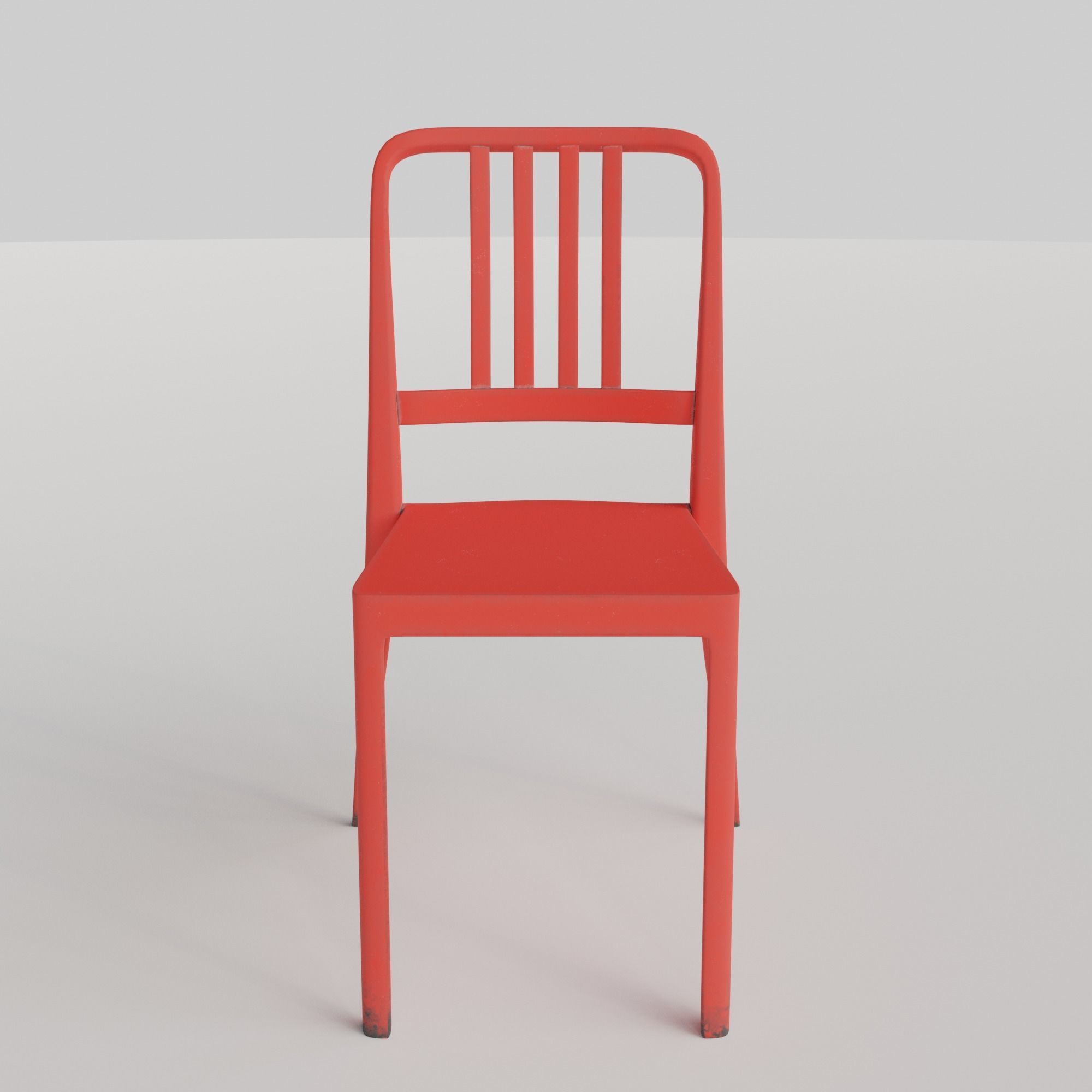 Stackable Plastic Chair Low-poly 3D model_14
