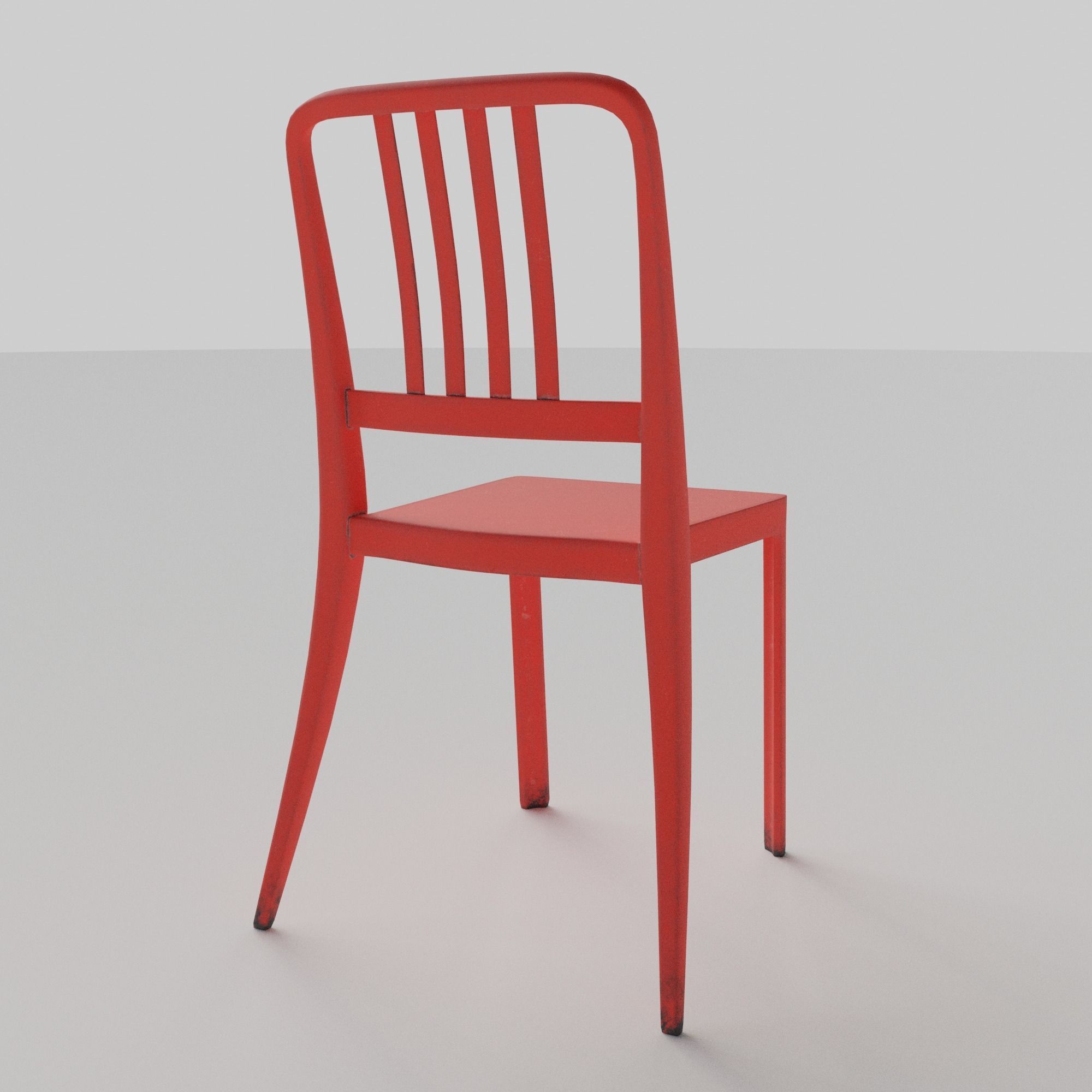 Stackable Plastic Chair Low-poly 3D model_21