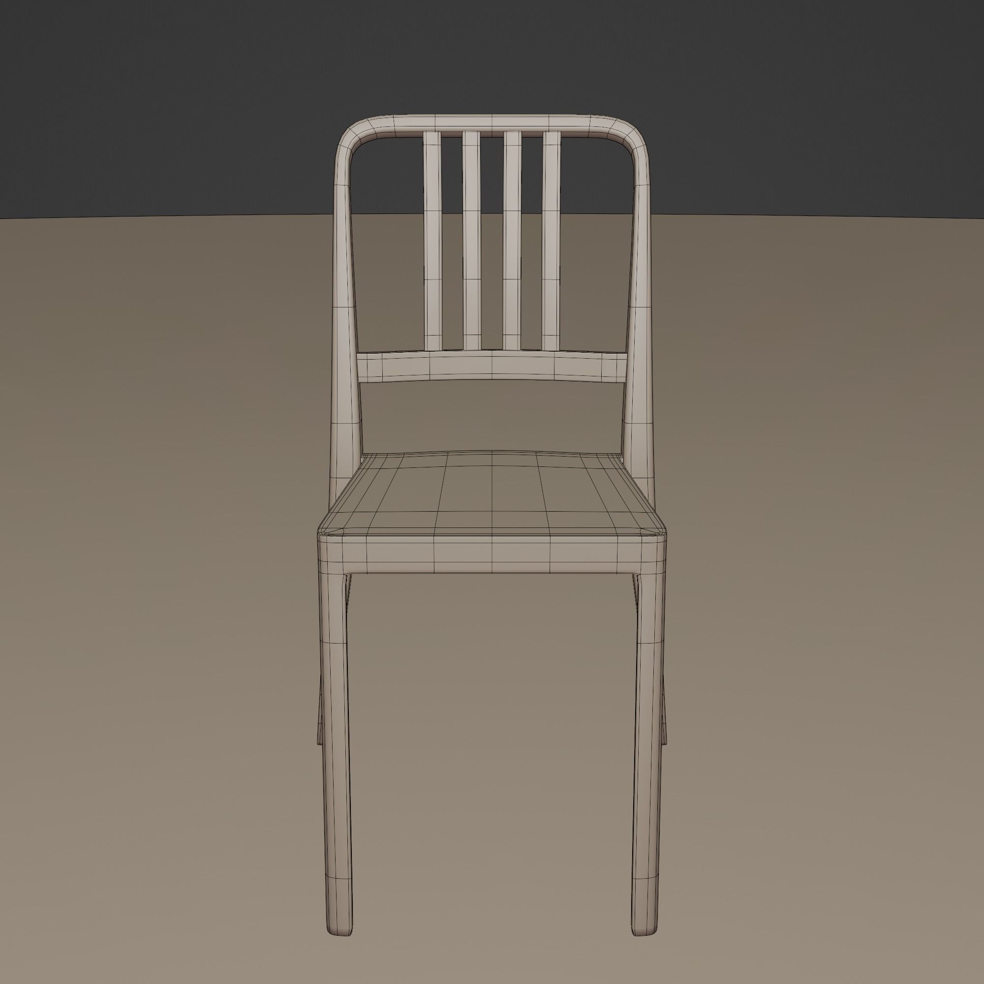 Stackable Plastic Chair Low-poly 3D model_25