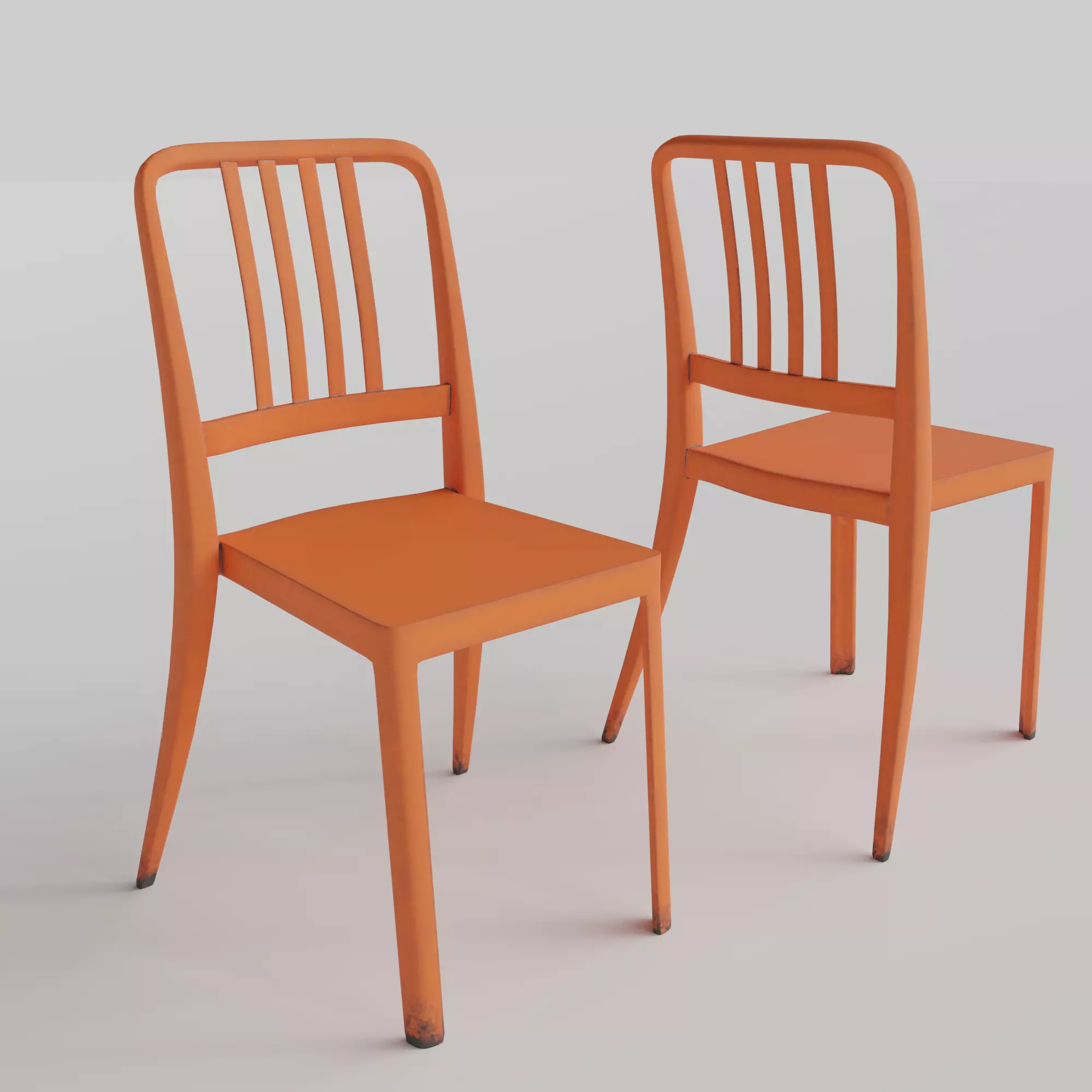 Stackable Plastic Chair Low-poly 3D model_0