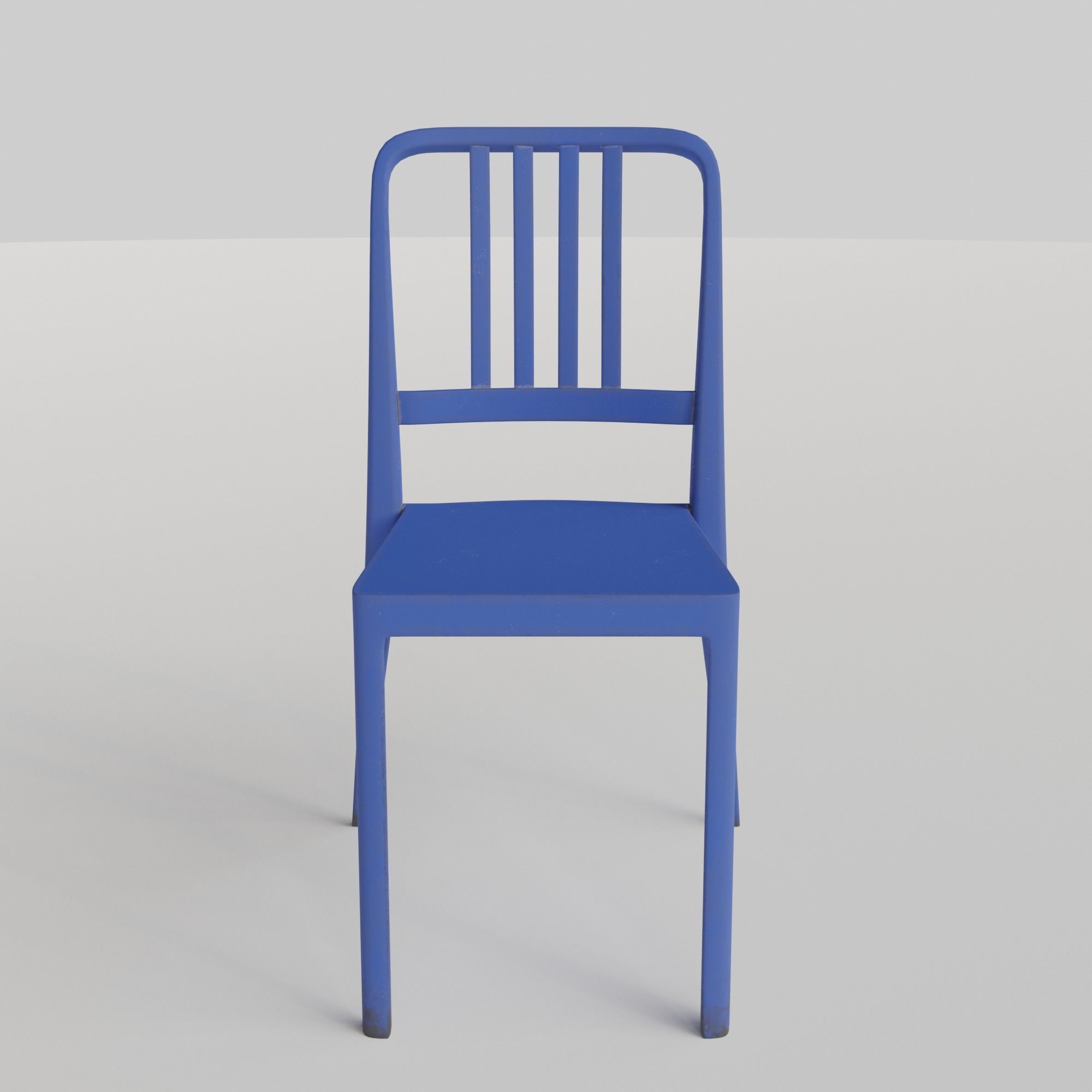 Stackable Plastic Chair Low-poly 3D model_11