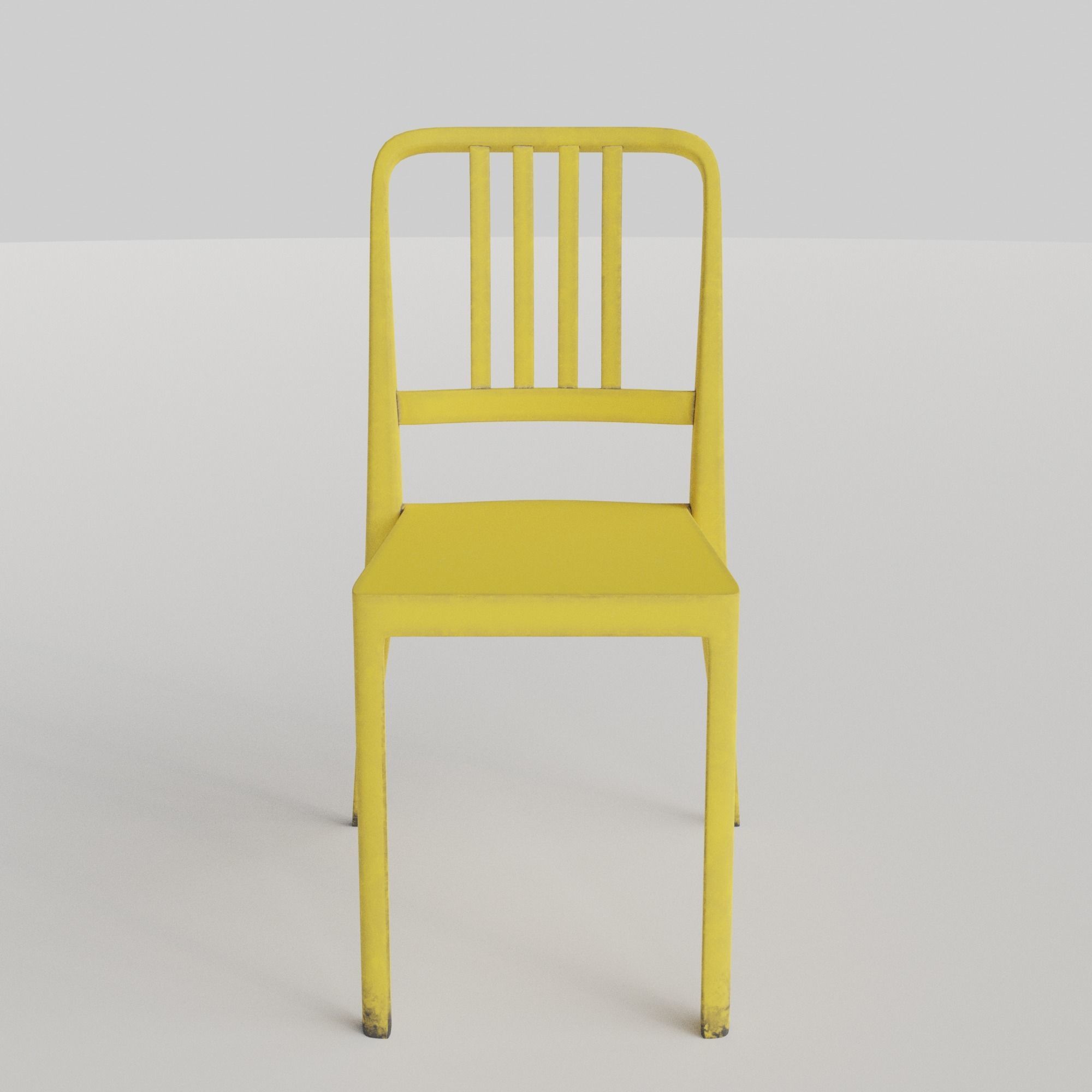 Stackable Plastic Chair Low-poly 3D model_16