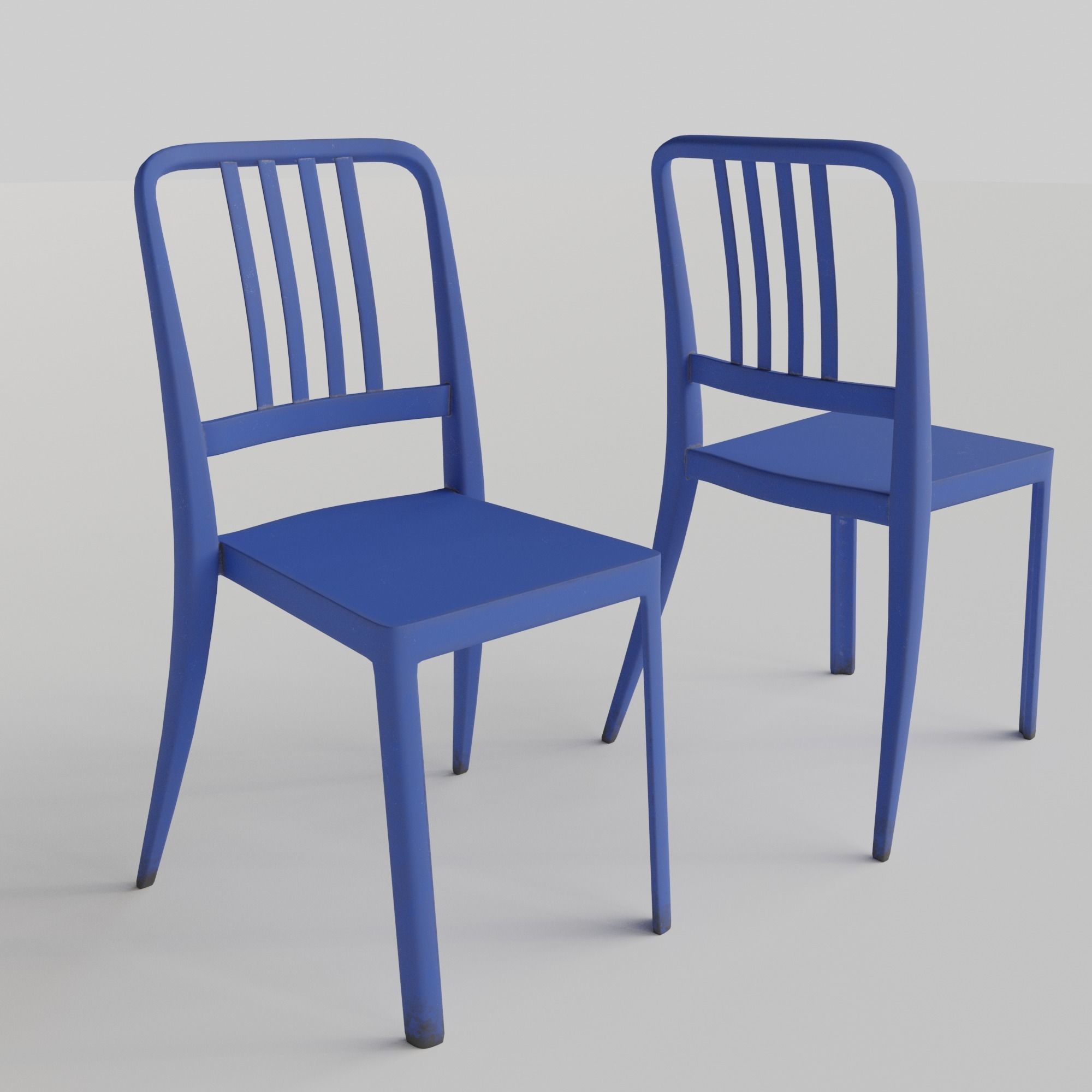 Stackable Plastic Chair Low-poly 3D model_4