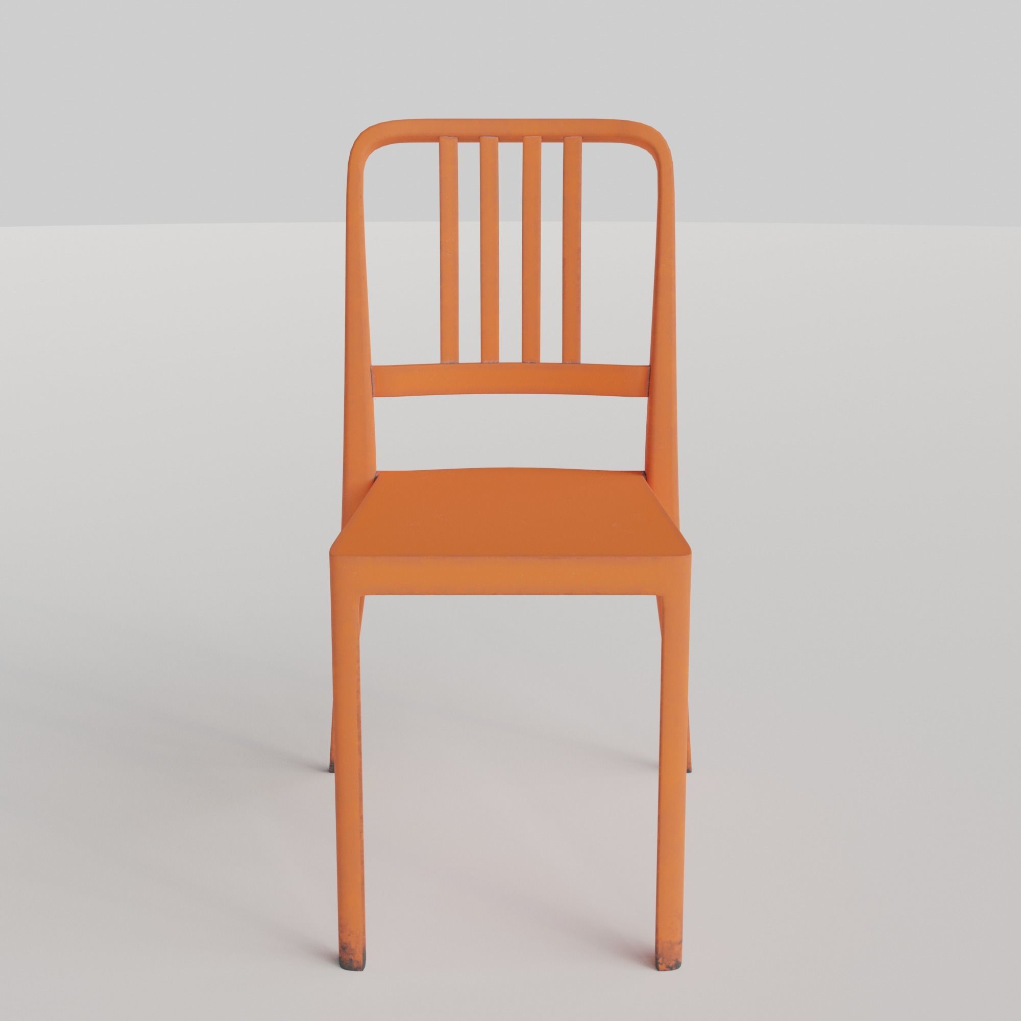 Stackable Plastic Chair Low-poly 3D model_13