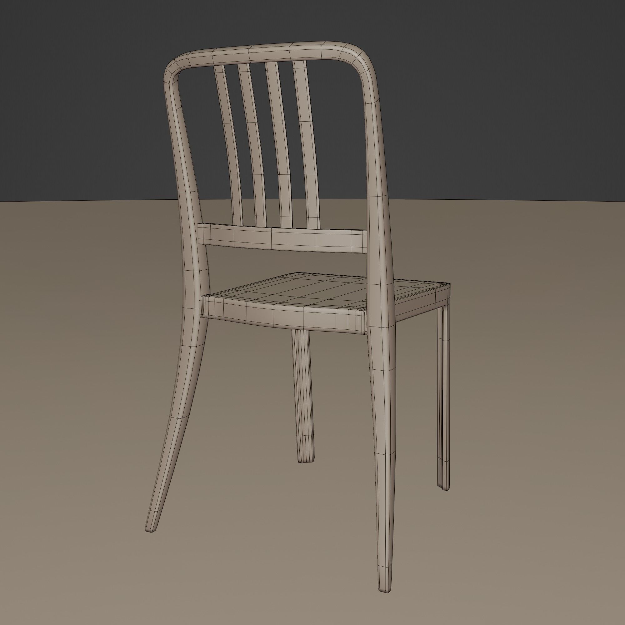 Stackable Plastic Chair Low-poly 3D model_27