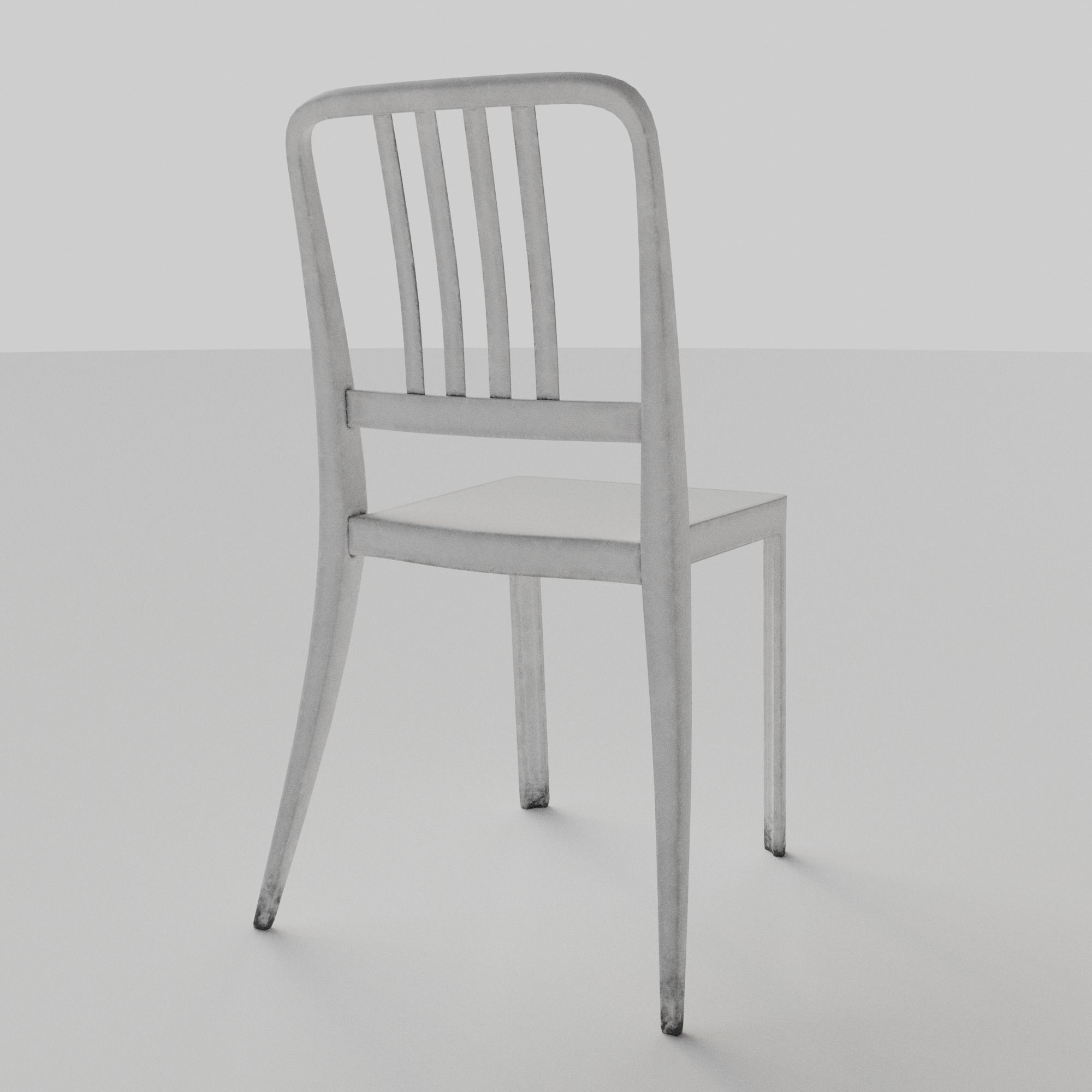 Stackable Plastic Chair Low-poly 3D model_22