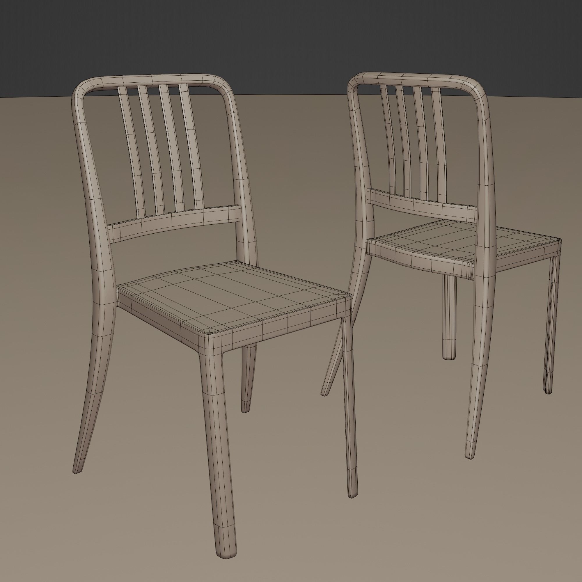 Stackable Plastic Chair Low-poly 3D model_24