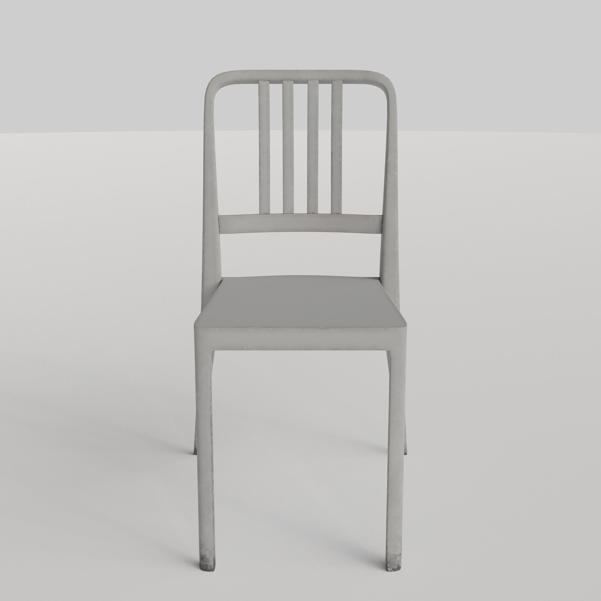 Stackable Plastic Chair Low-poly 3D model_12