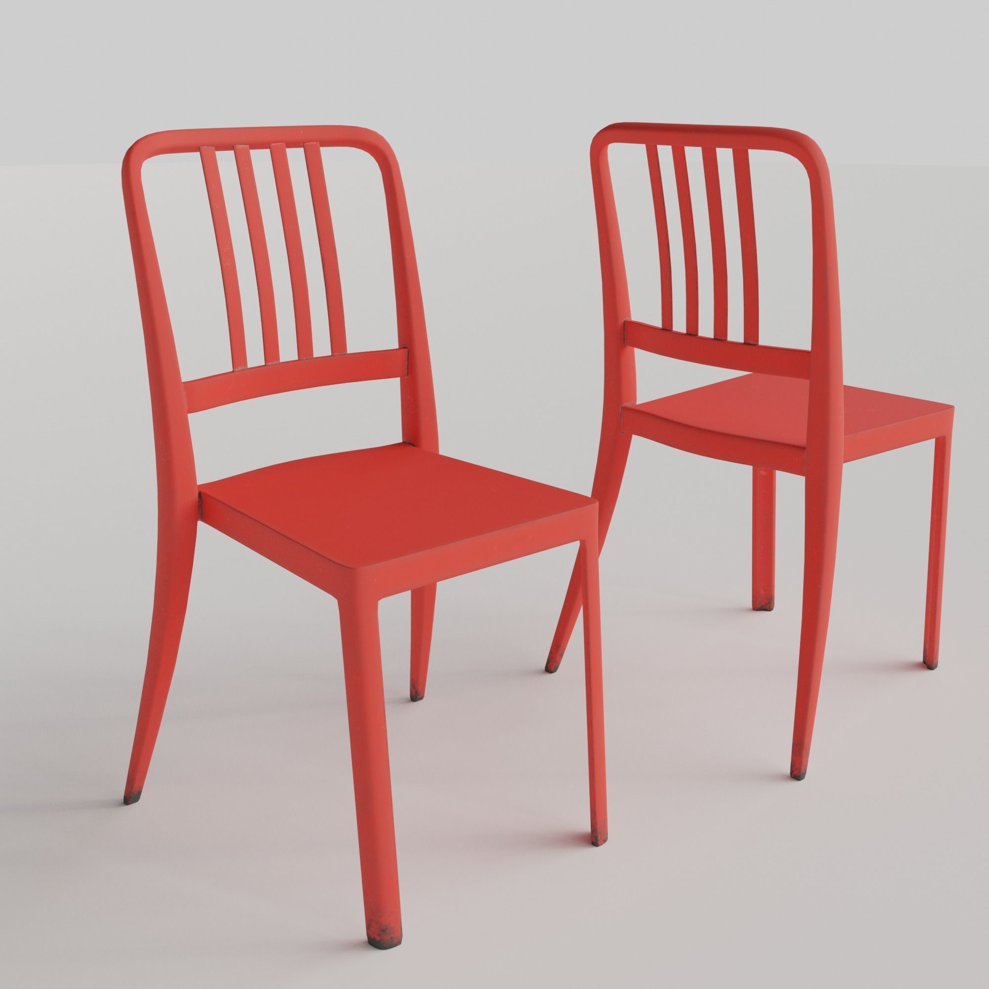 Stackable Plastic Chair Low-poly 3D model_6