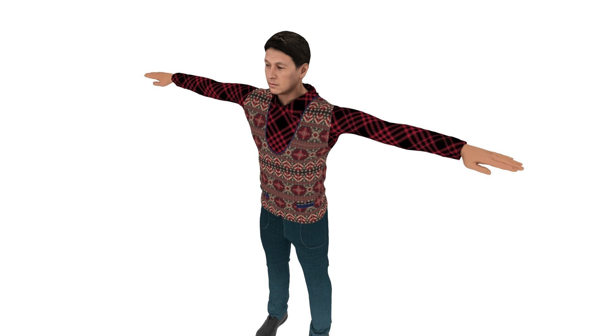 Realistic Character Man Low-poly 3D model_3