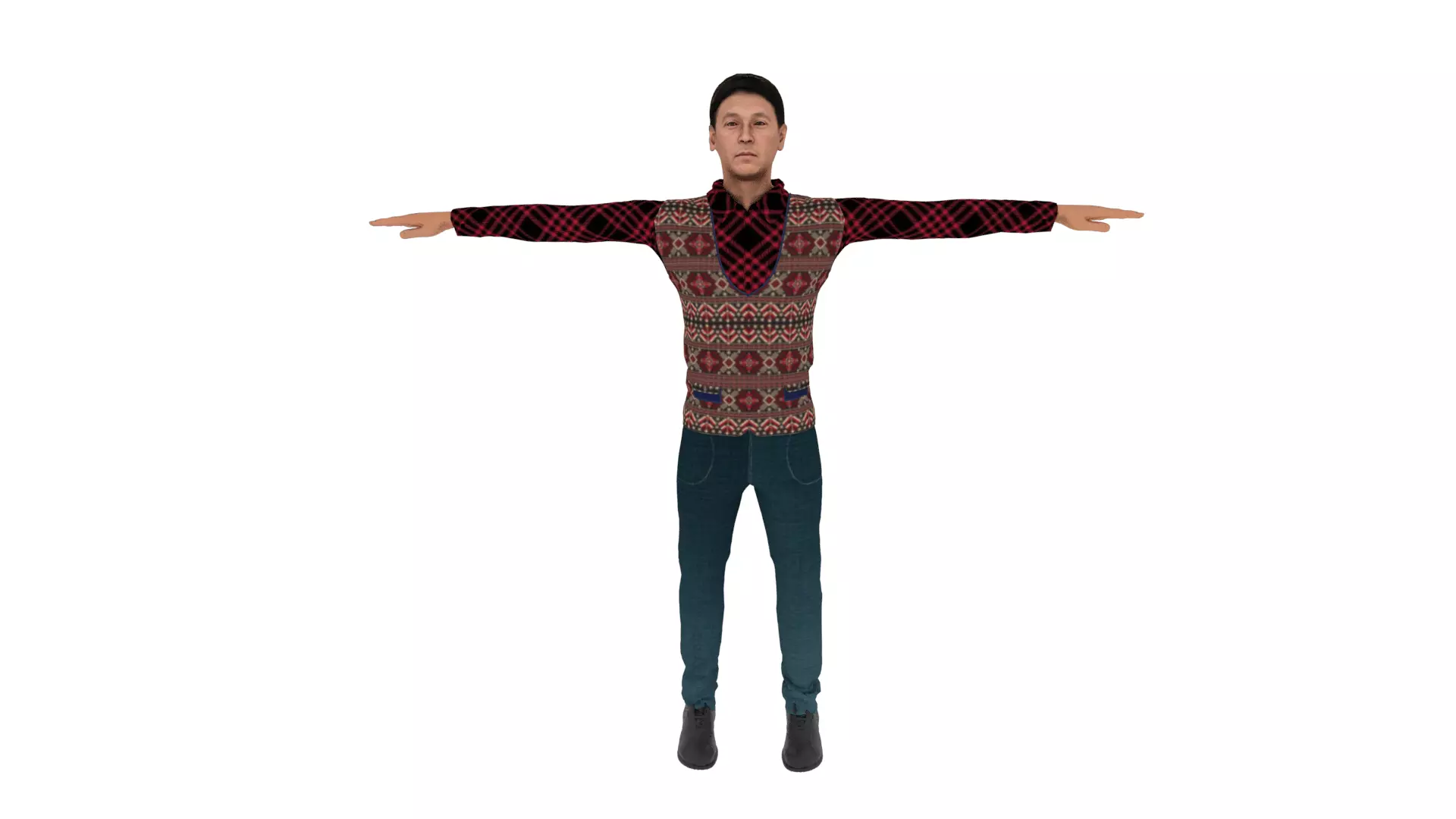 Realistic Character Man Low-poly 3D model_0