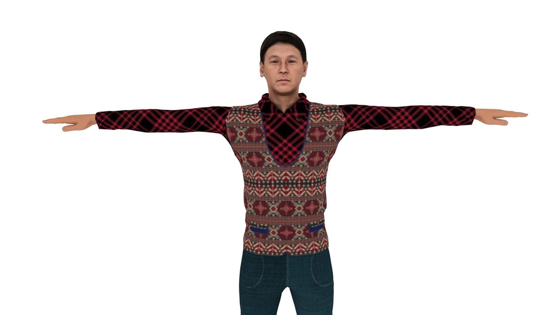 Realistic Character Man Low-poly 3D model_2