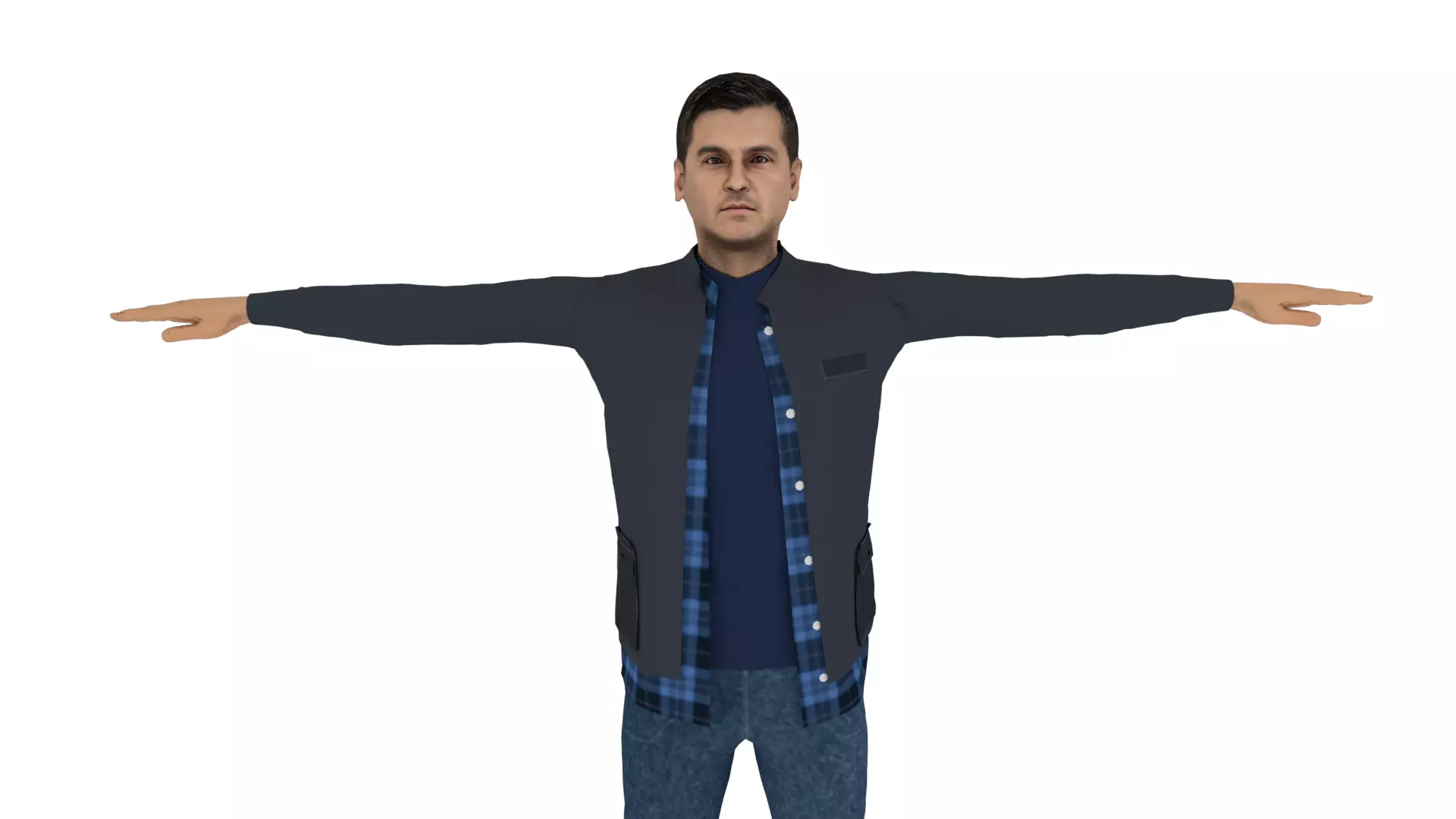 Realistic Man Low-poly 3D model_0