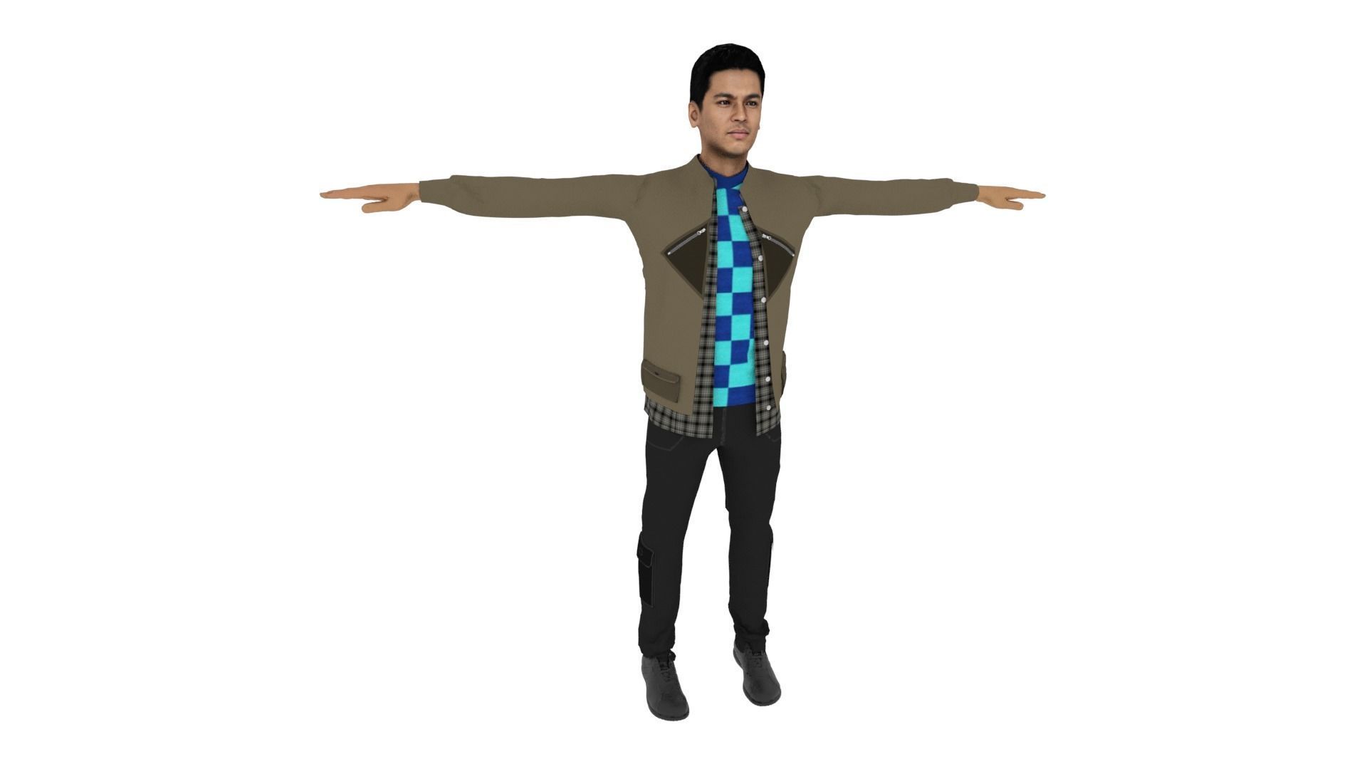 Realistic Man Low-poly 3D model_5