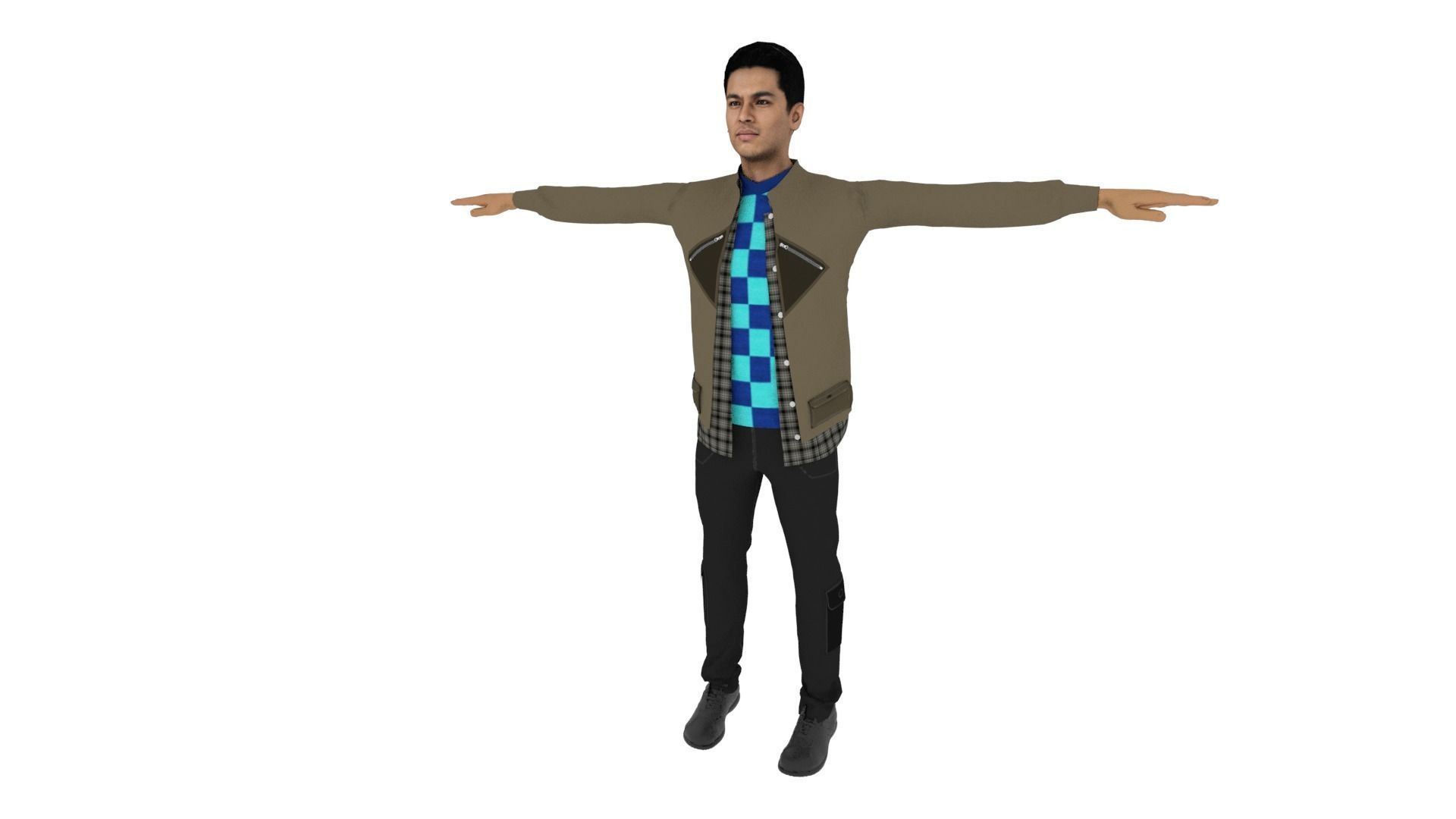 Realistic Man Low-poly 3D model_2