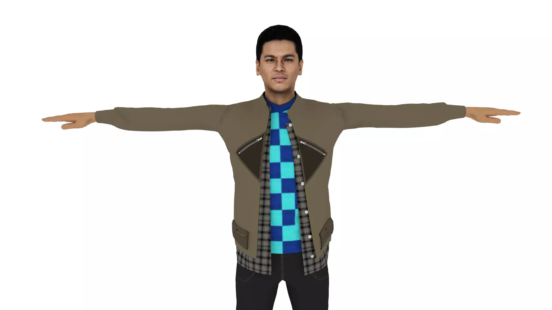 Realistic Man Low-poly 3D model_0