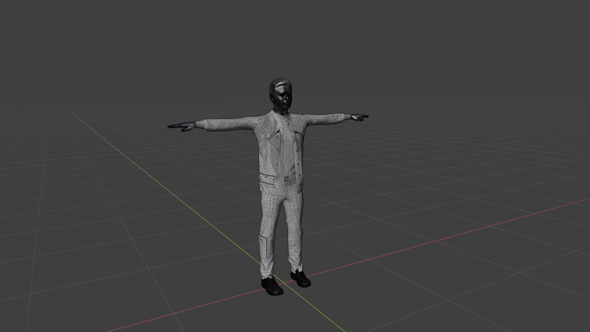 Realistic Man Low-poly 3D model_6