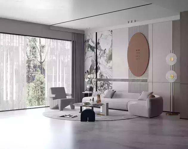 sofa living combination room table 3D model