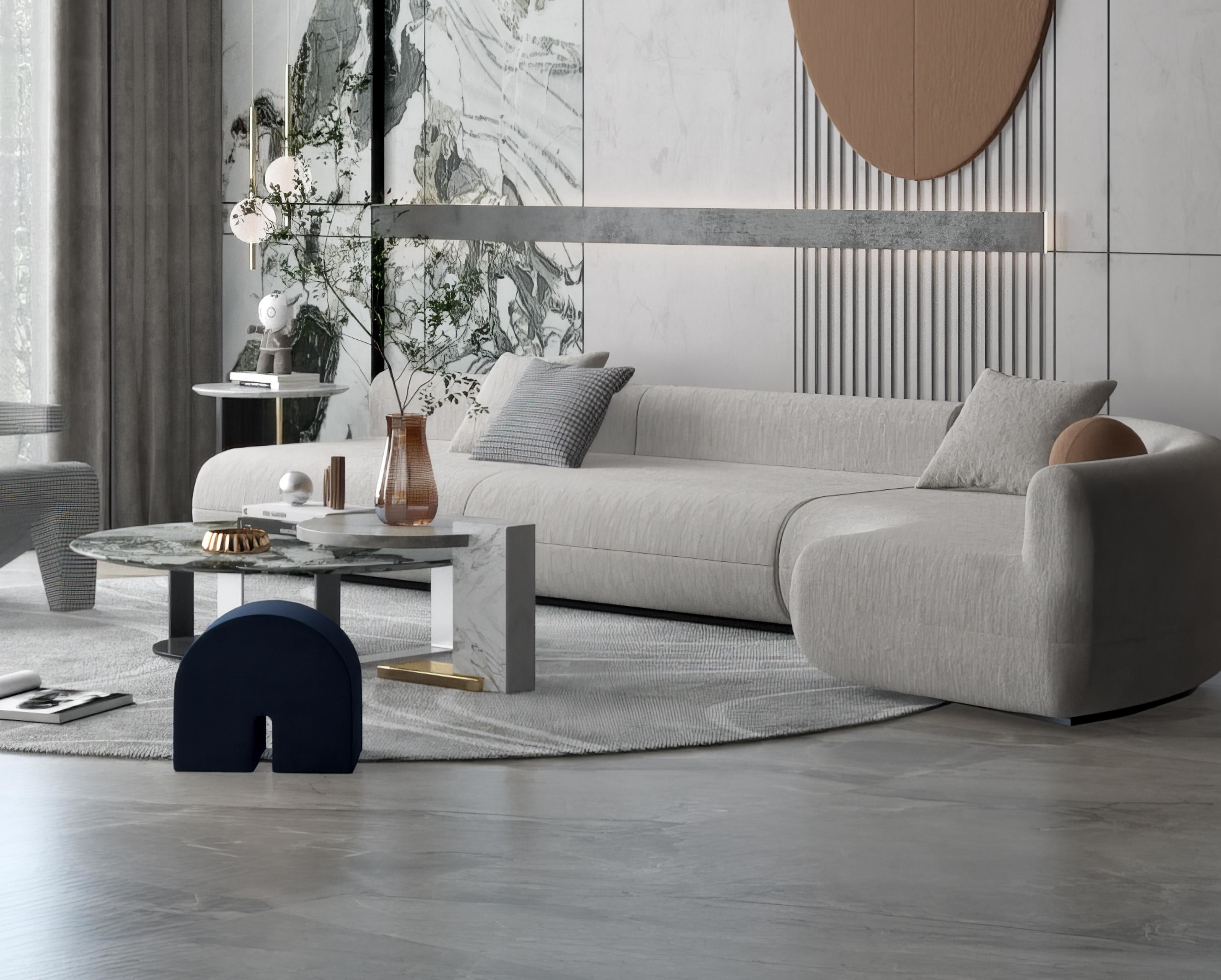 sofa living combination room table 3D model_5