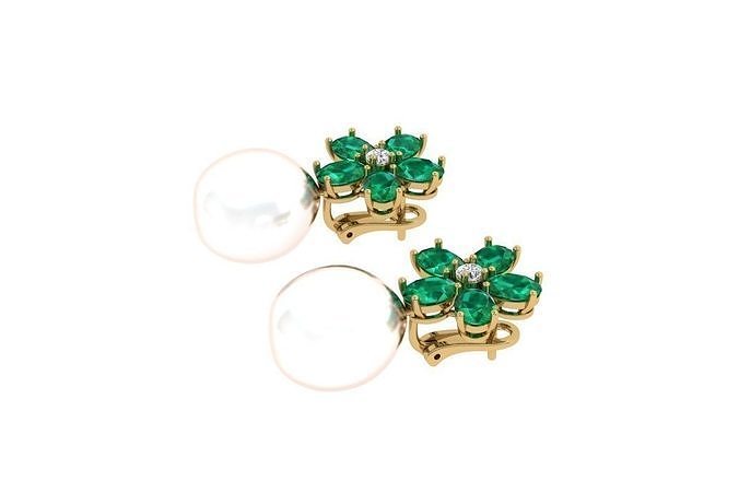 South Sea Pearl Royal Earrings 3D print model