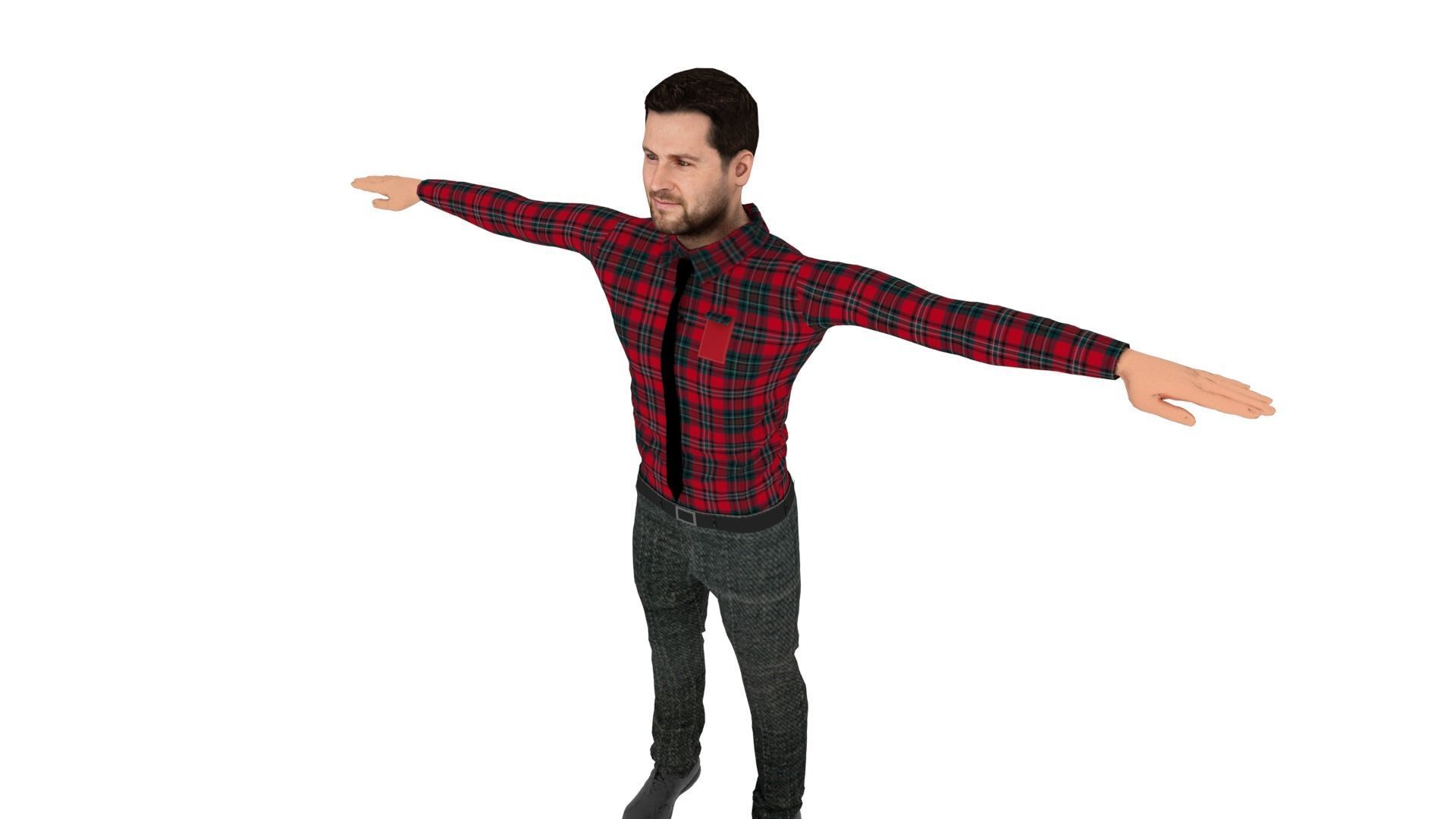  Character Male Low-poly 3D model_4