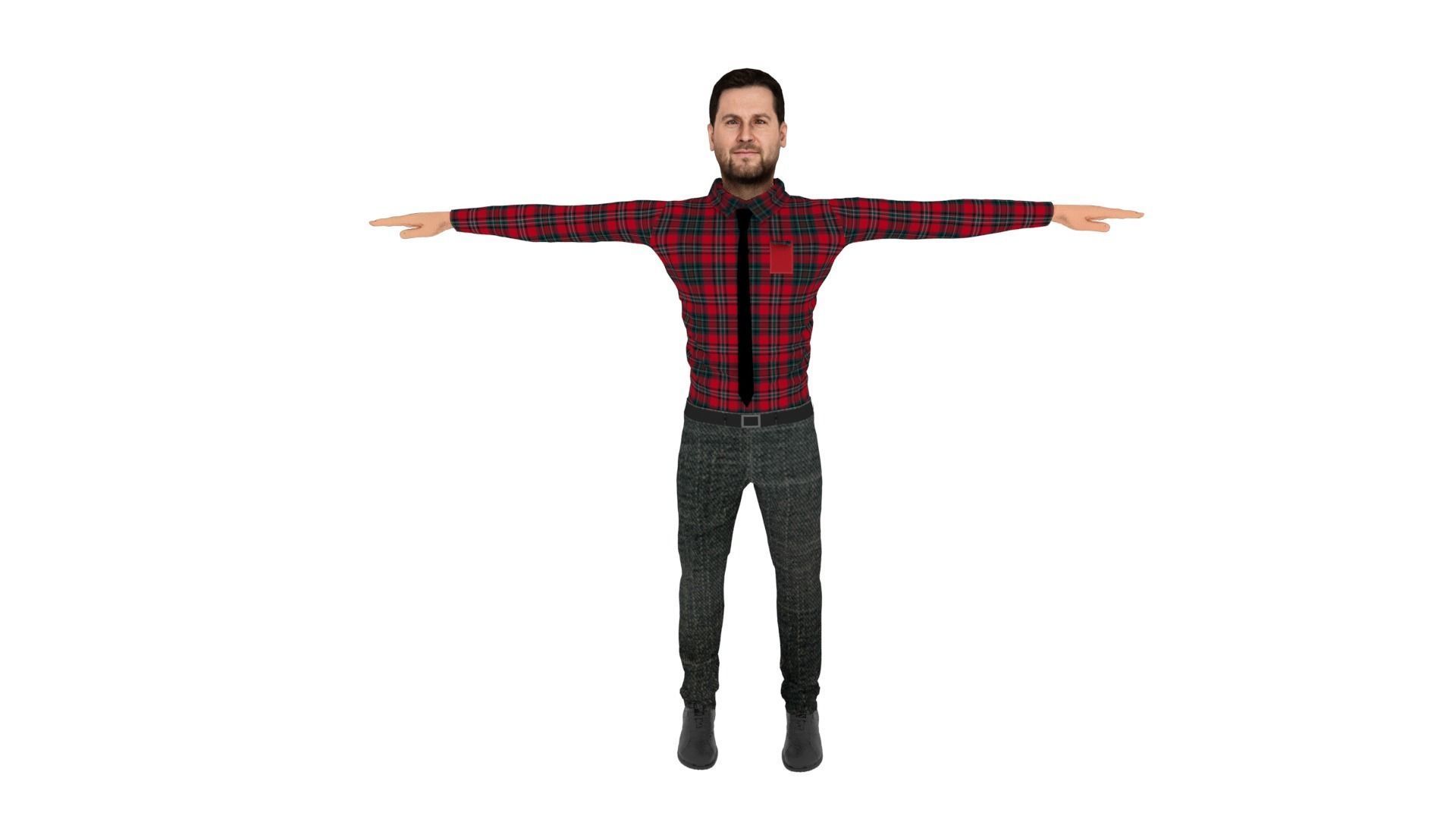  Character Male Low-poly 3D model_1