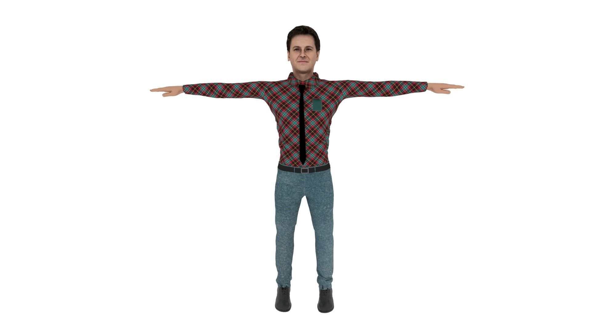 Character Male Low-poly 3D model_1