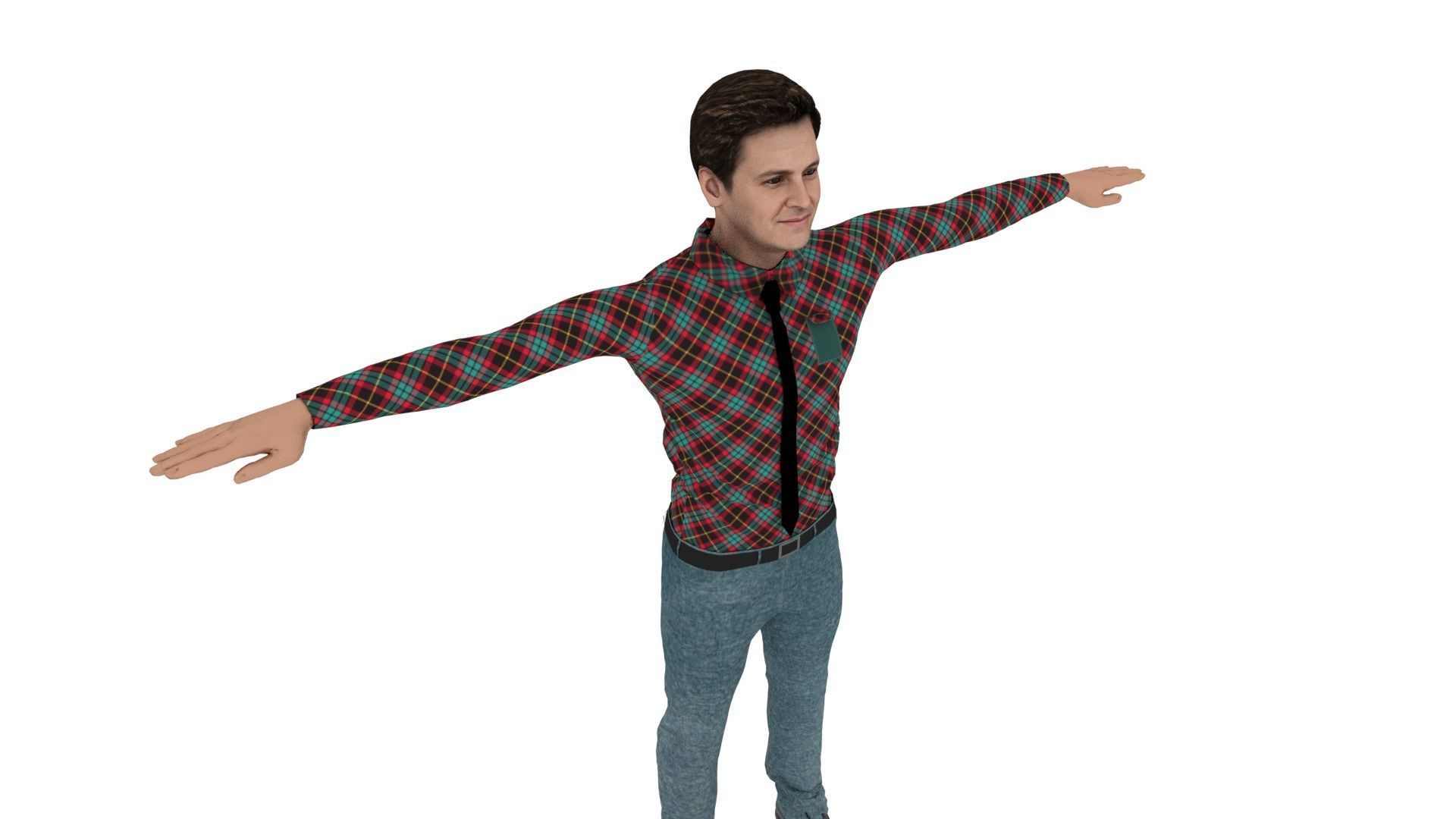 Character Male Low-poly 3D model_5