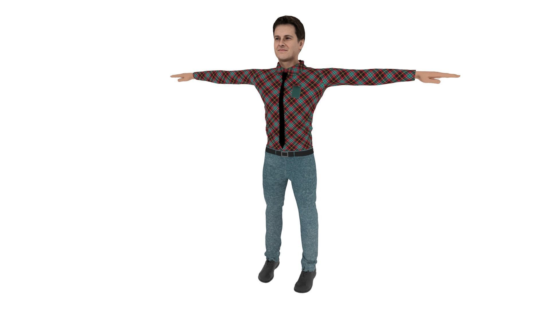 Character Male Low-poly 3D model_2