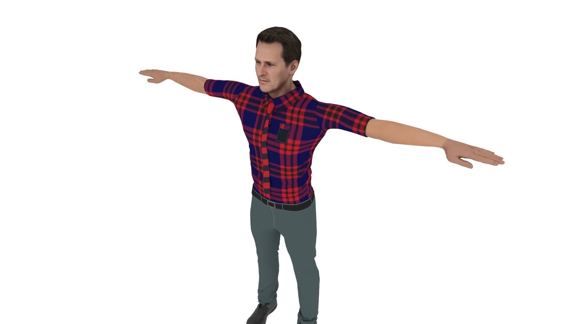 Character Male Low-poly 3D model_4
