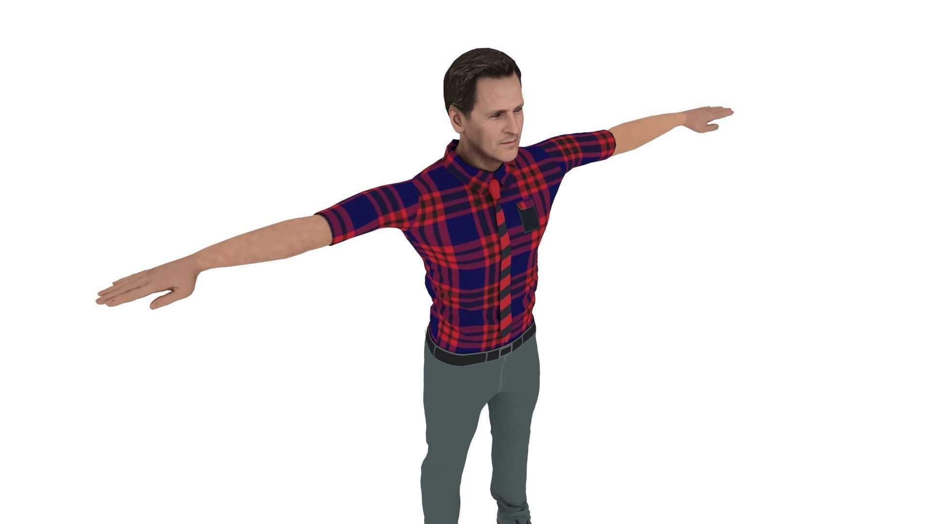 Character Male Low-poly 3D model_5