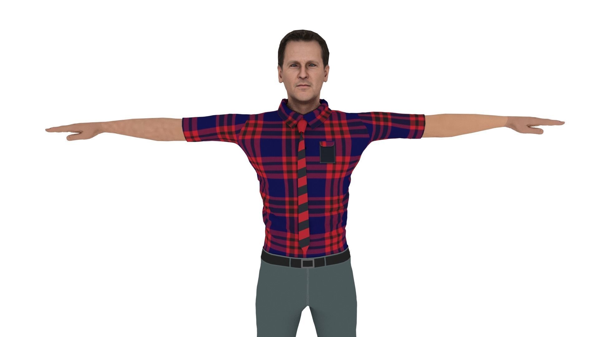 Character Male Low-poly 3D model_3