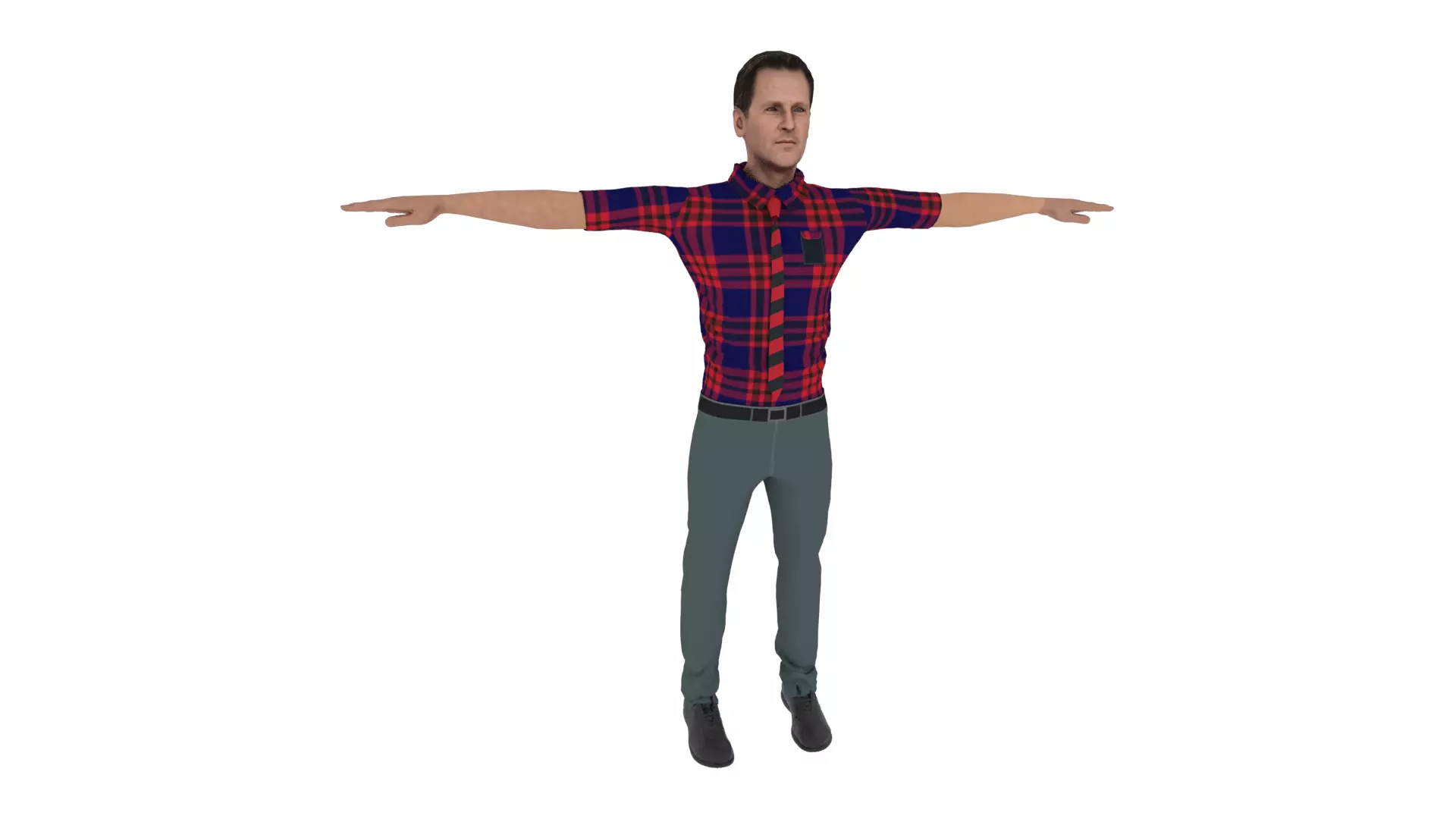 Character Male Low-poly 3D model_0