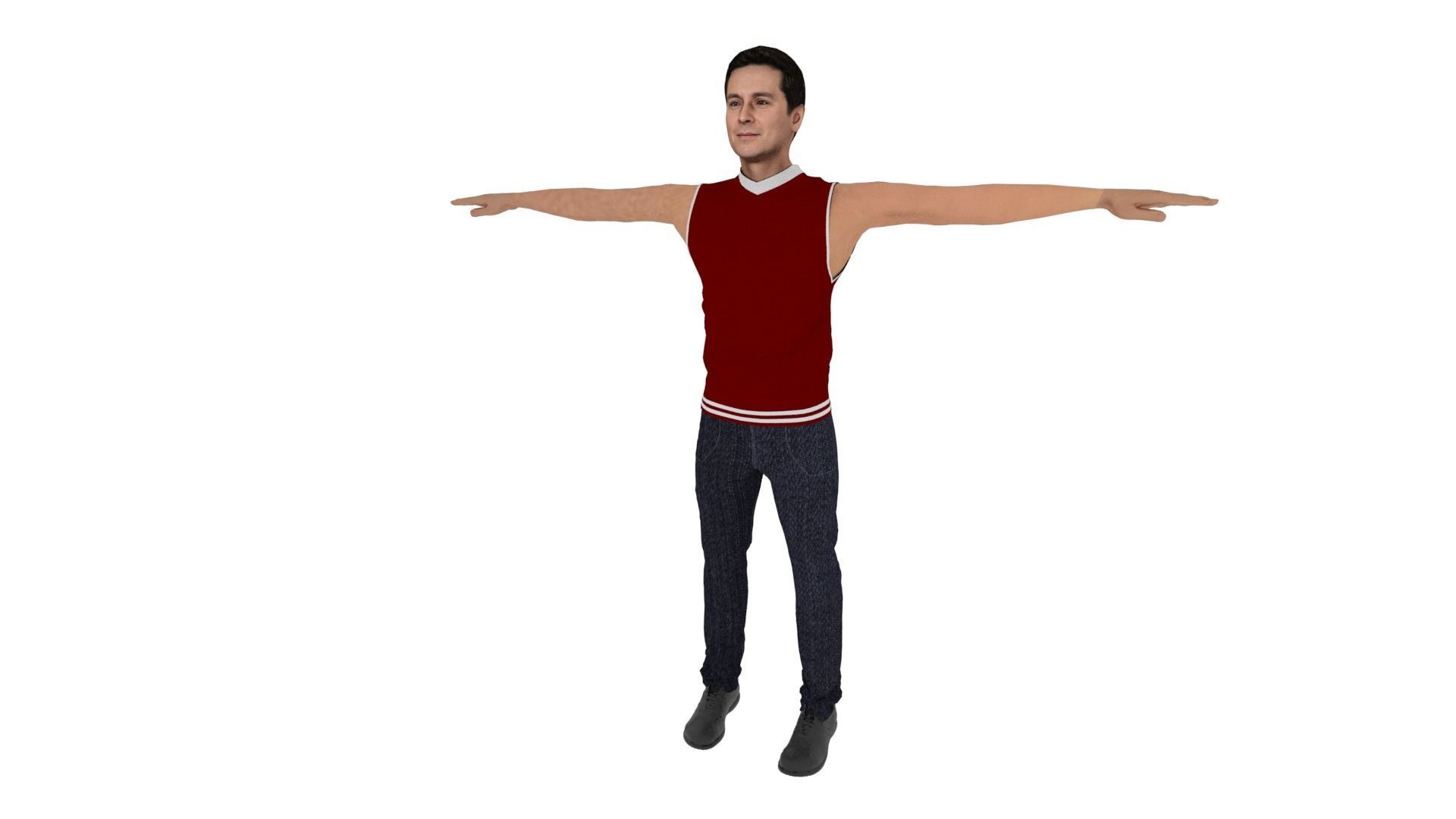 Character Male Low-poly 3D model_2