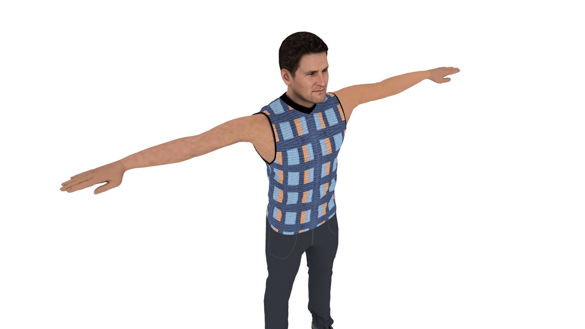 Character Man Low-poly 3D model_4