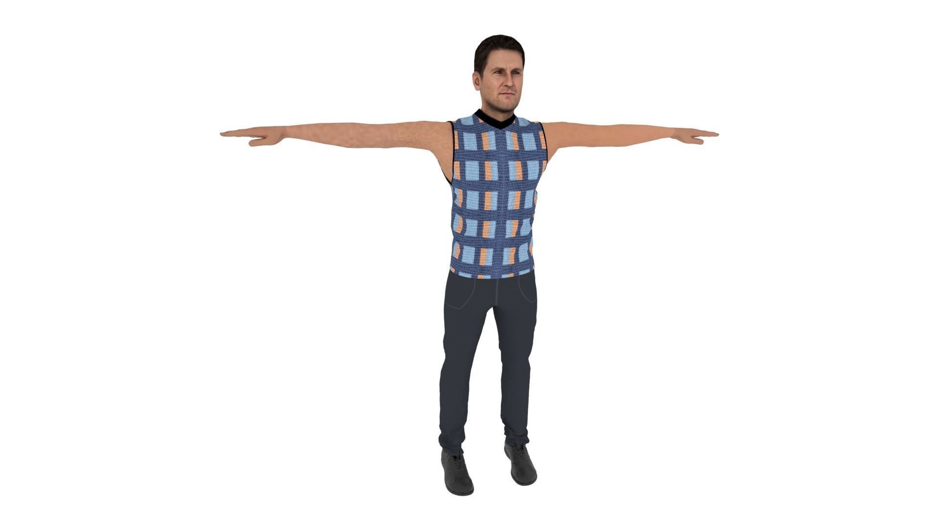 Character Man Low-poly 3D model_5