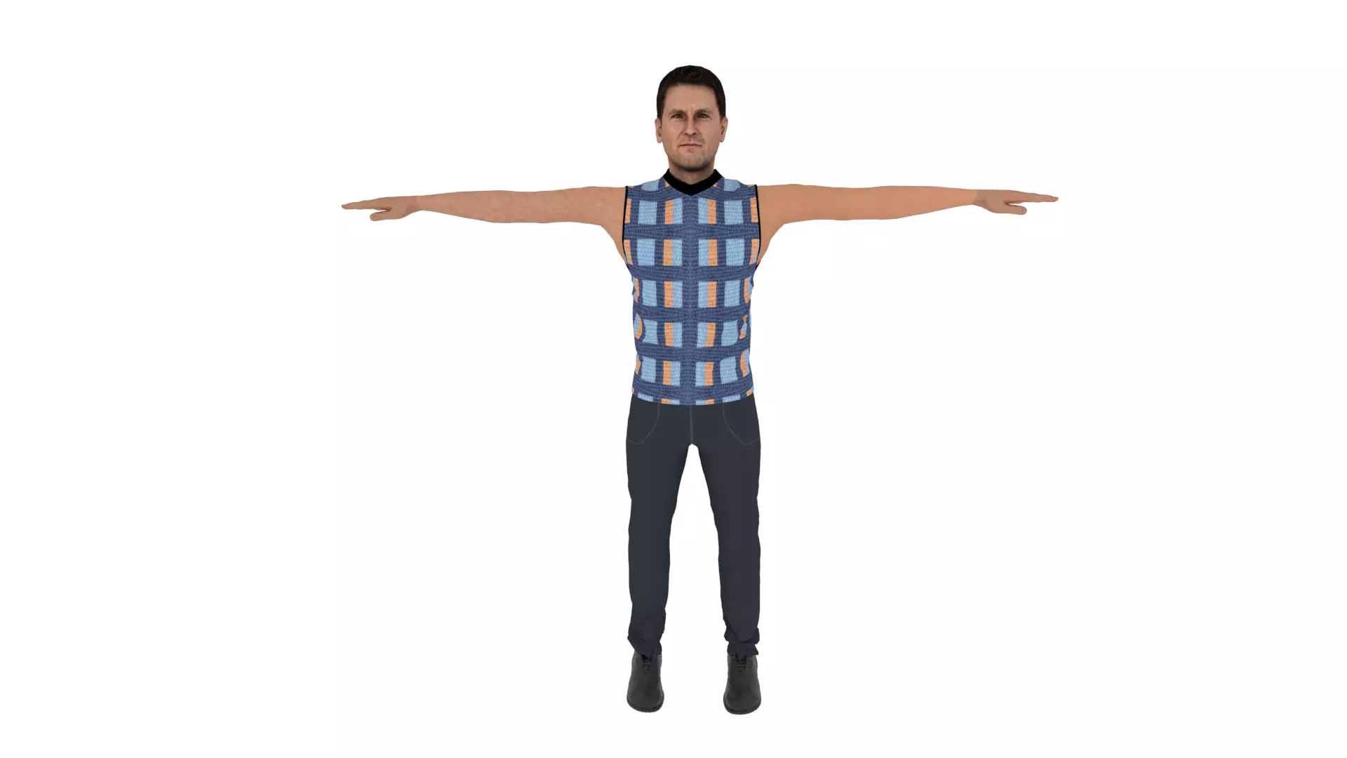 Character Man Low-poly 3D model_0