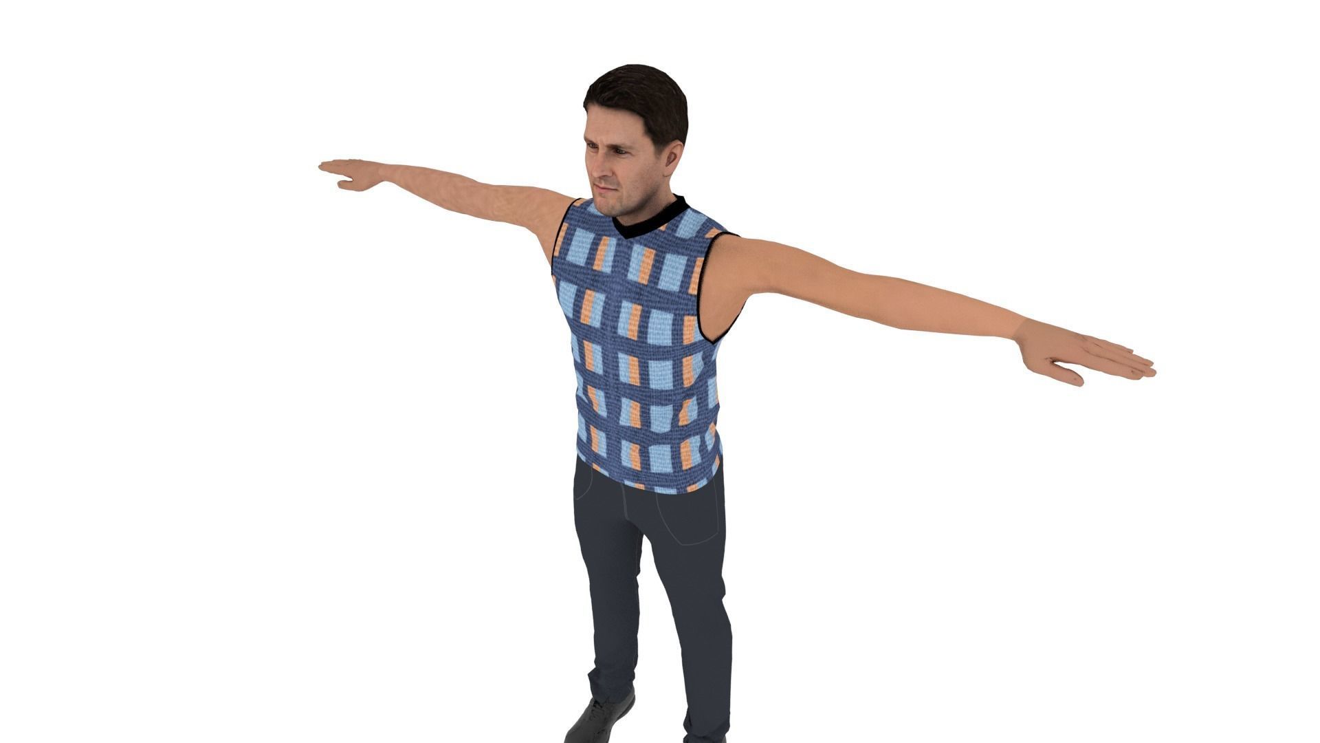 Character Man Low-poly 3D model_3