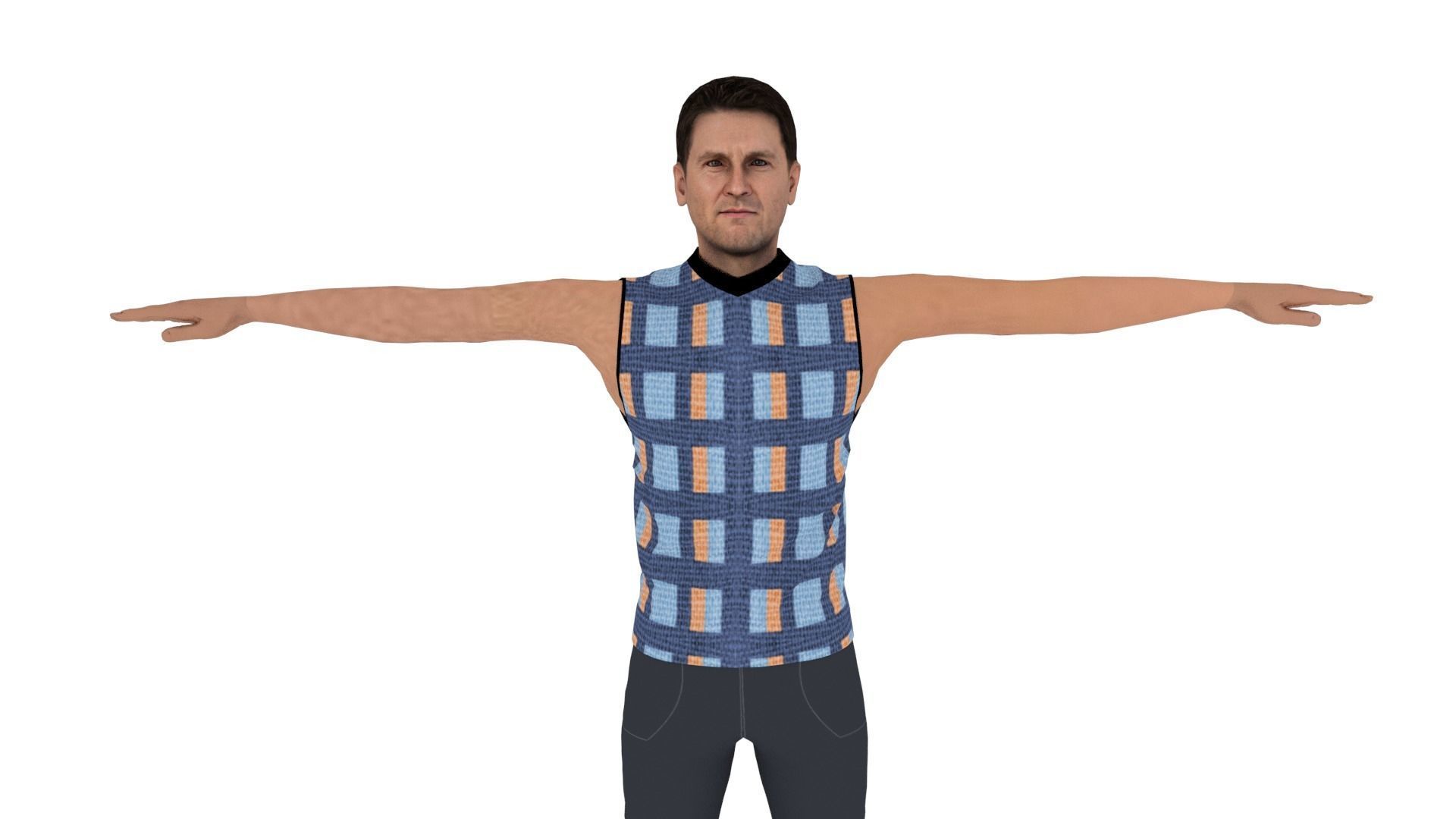 Character Man Low-poly 3D model_2