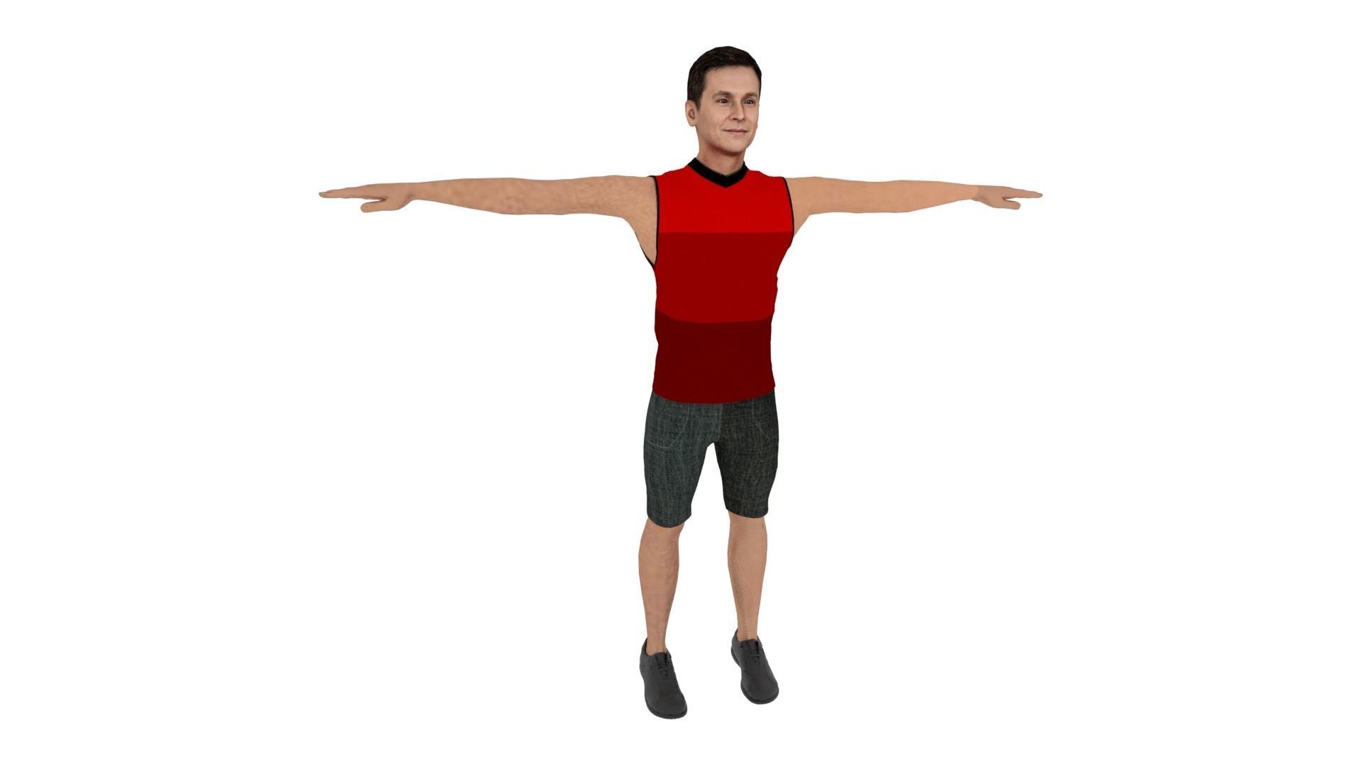 Character Man Low-poly 3D model_5
