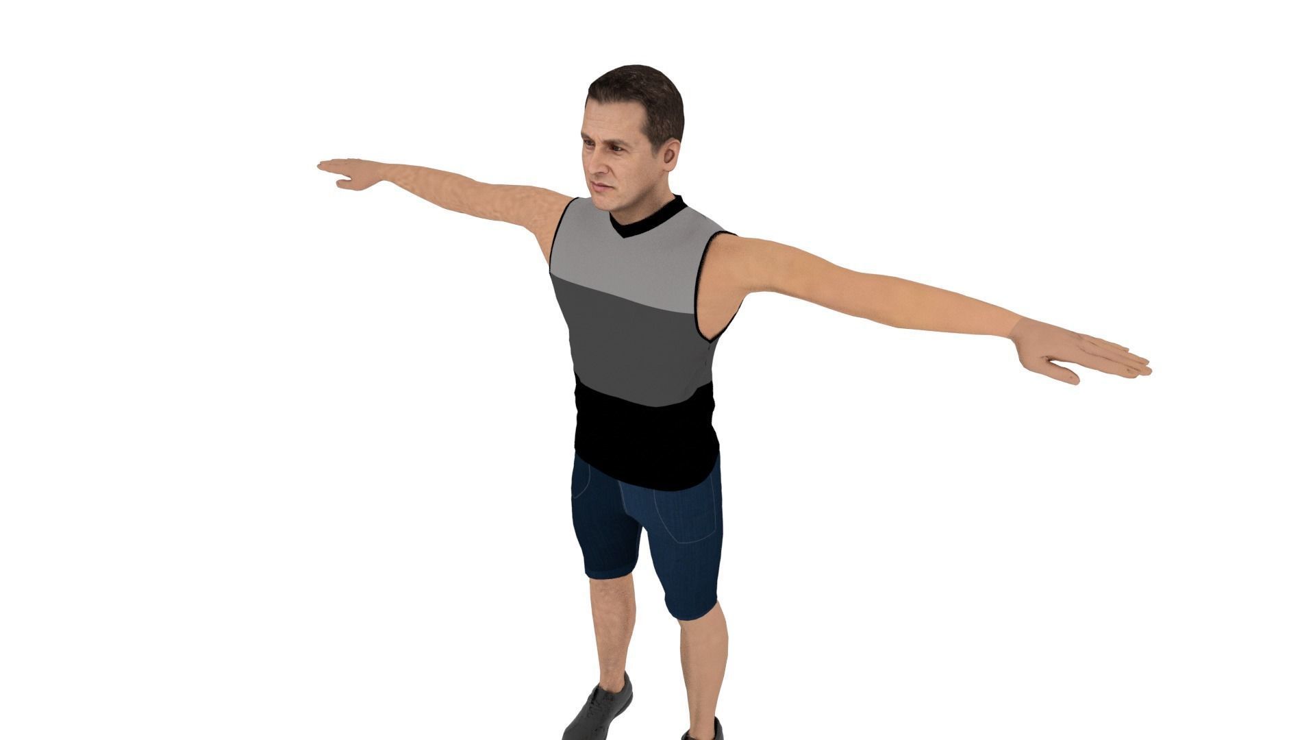 Character Man Low-poly 3D model_3