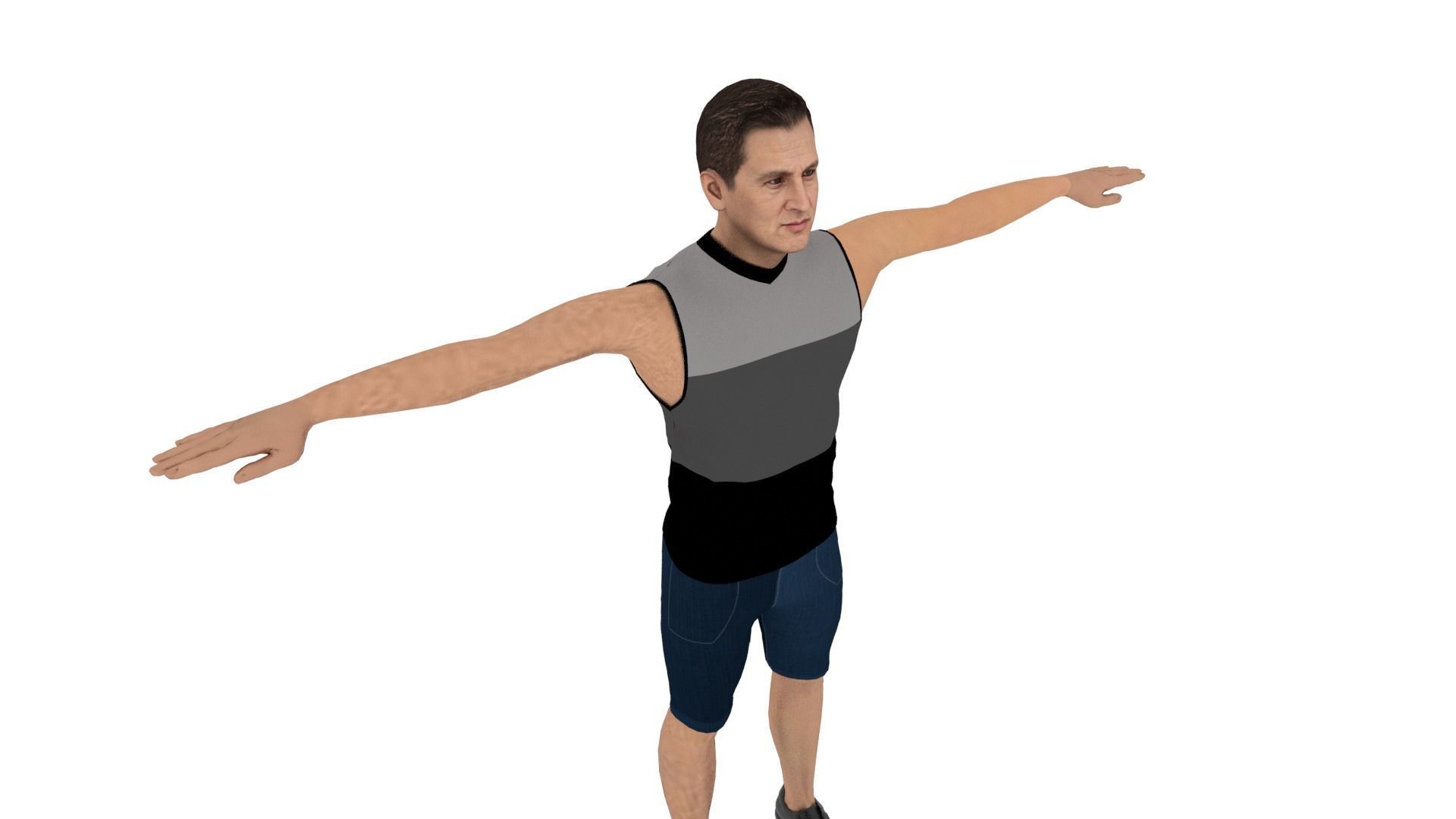 Character Man Low-poly 3D model_4