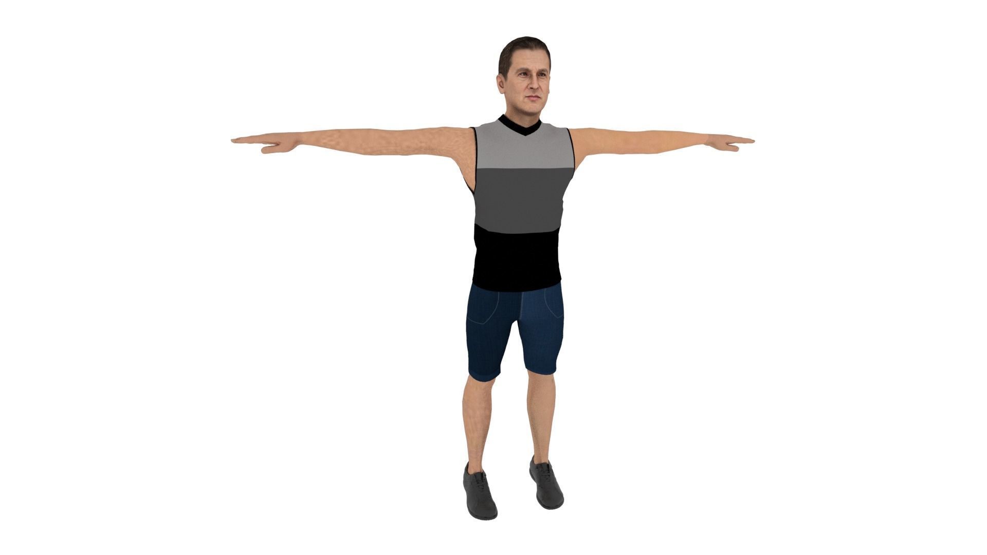 Character Man Low-poly 3D model_5