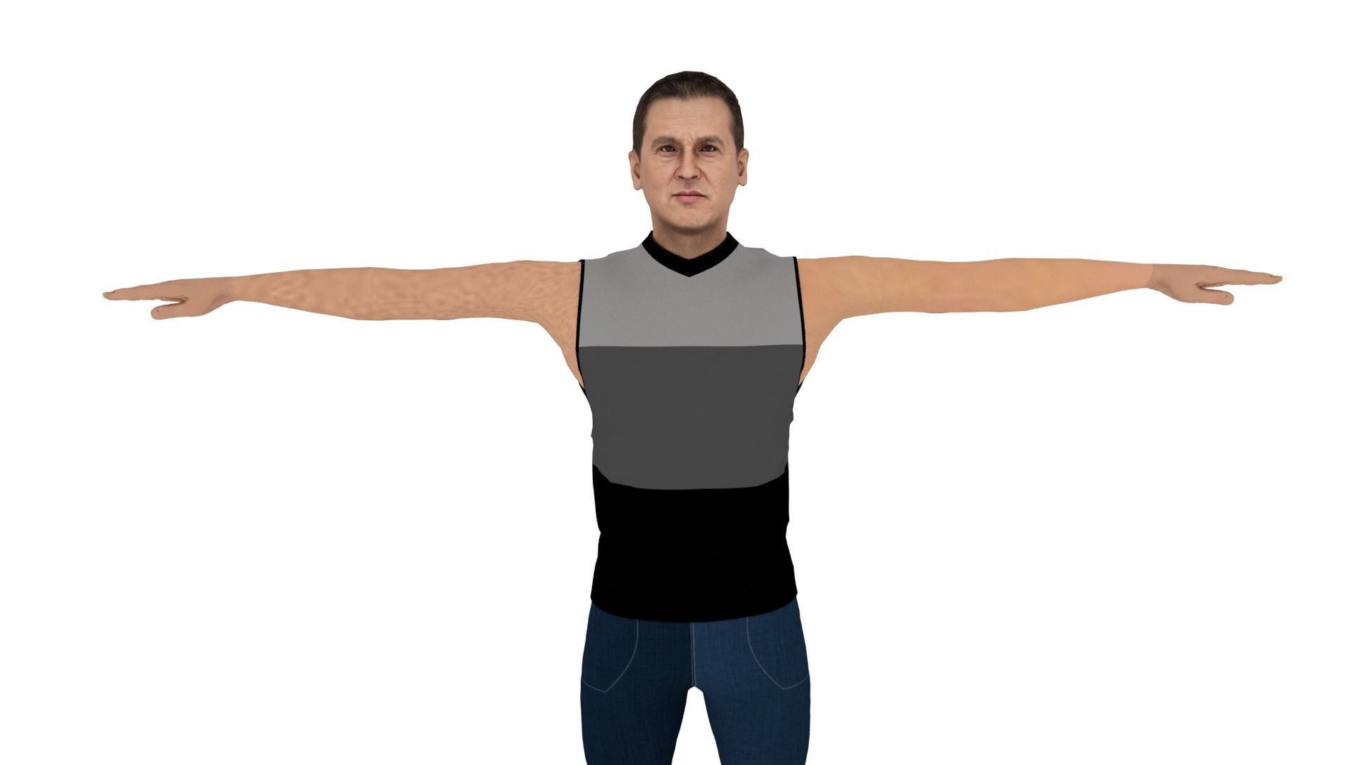 Character Man Low-poly 3D model_2
