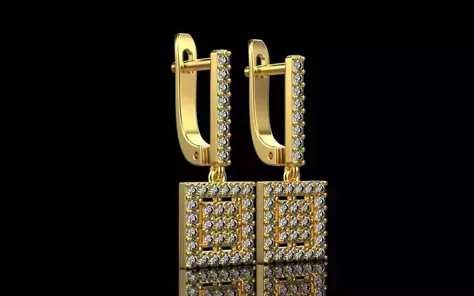 Square earring model 494